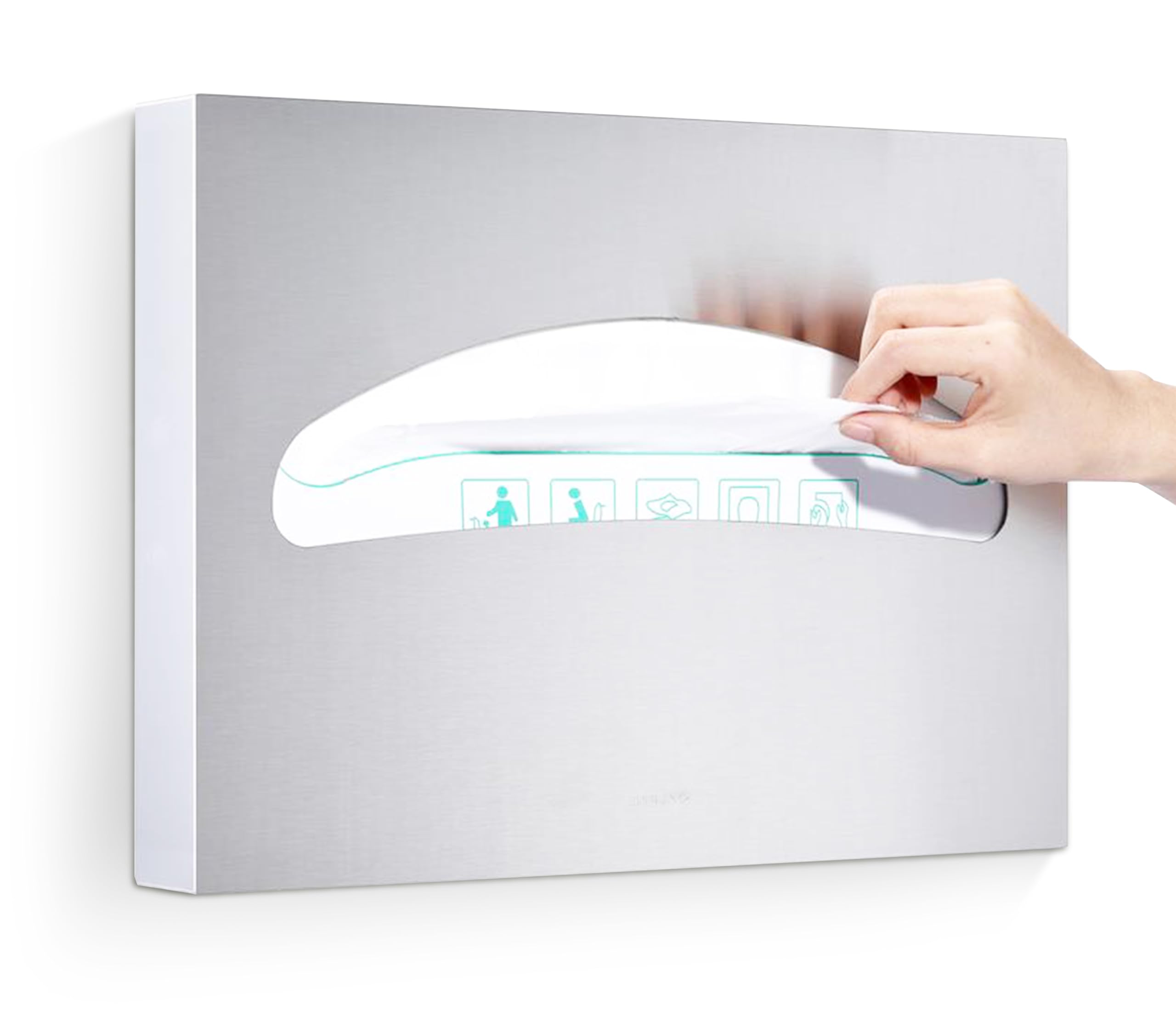 Alpine Toilet Seat Cover Dispenser Wall Mount, Toilet Seat Cover Holder for Disposable Toilet Seat Covers, Corrosion Free, Premium Grade Brushed Stainless Steel - Like New