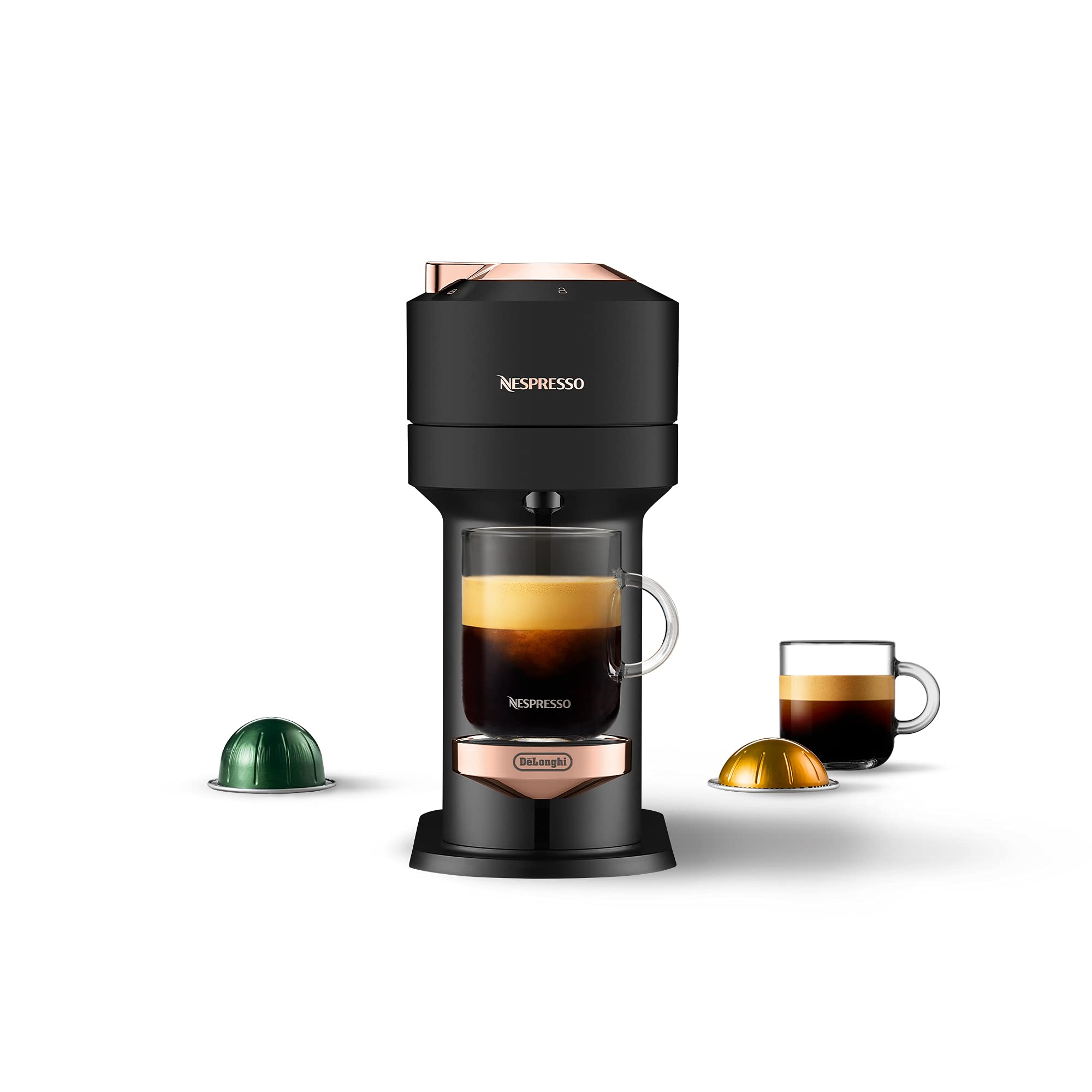 Nespresso Vertuo Coffee and Espresso Maker, Machine Only, Black Matte Rose Gold - Acceptable