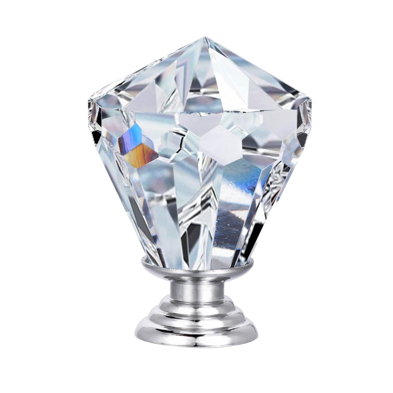 HOLDN’ STORAGE Premium Quality Glass Cabinet Knobs 10 Pack – Crystal Knobs for Bathroom and Kitchen Cabinet – Dresser and Cupboard Pull Handles – Elegant Cabinet Door Knob - Like New