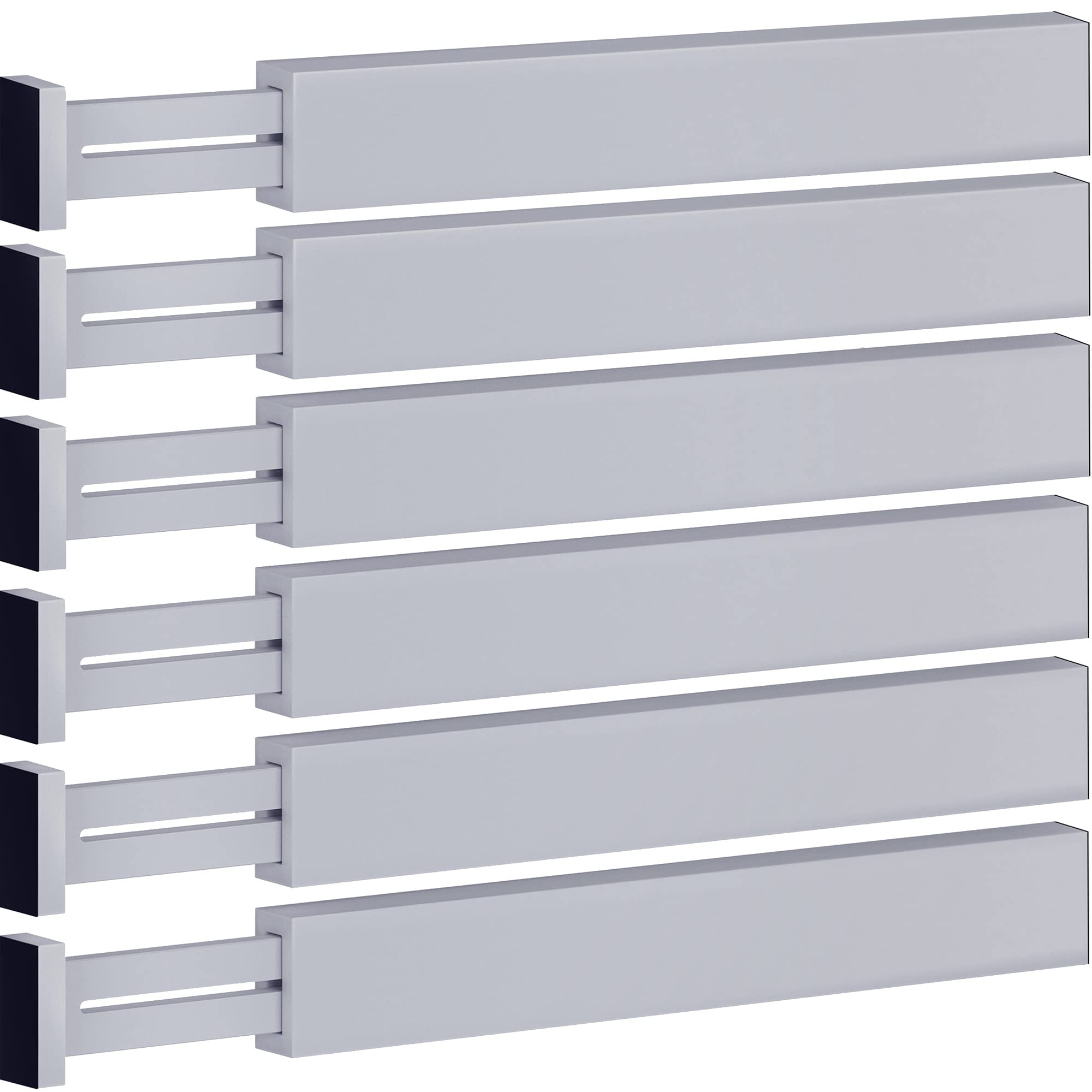 Adjustable Bamboo Drawer Divider Organizers - 6 Pack Large Expandable Drawer Organization Separators for Kitchen Utensils, Dresser, Bedroom, Bathroom, Baby Drawer, Office - 17.5” to 22"… - Like New