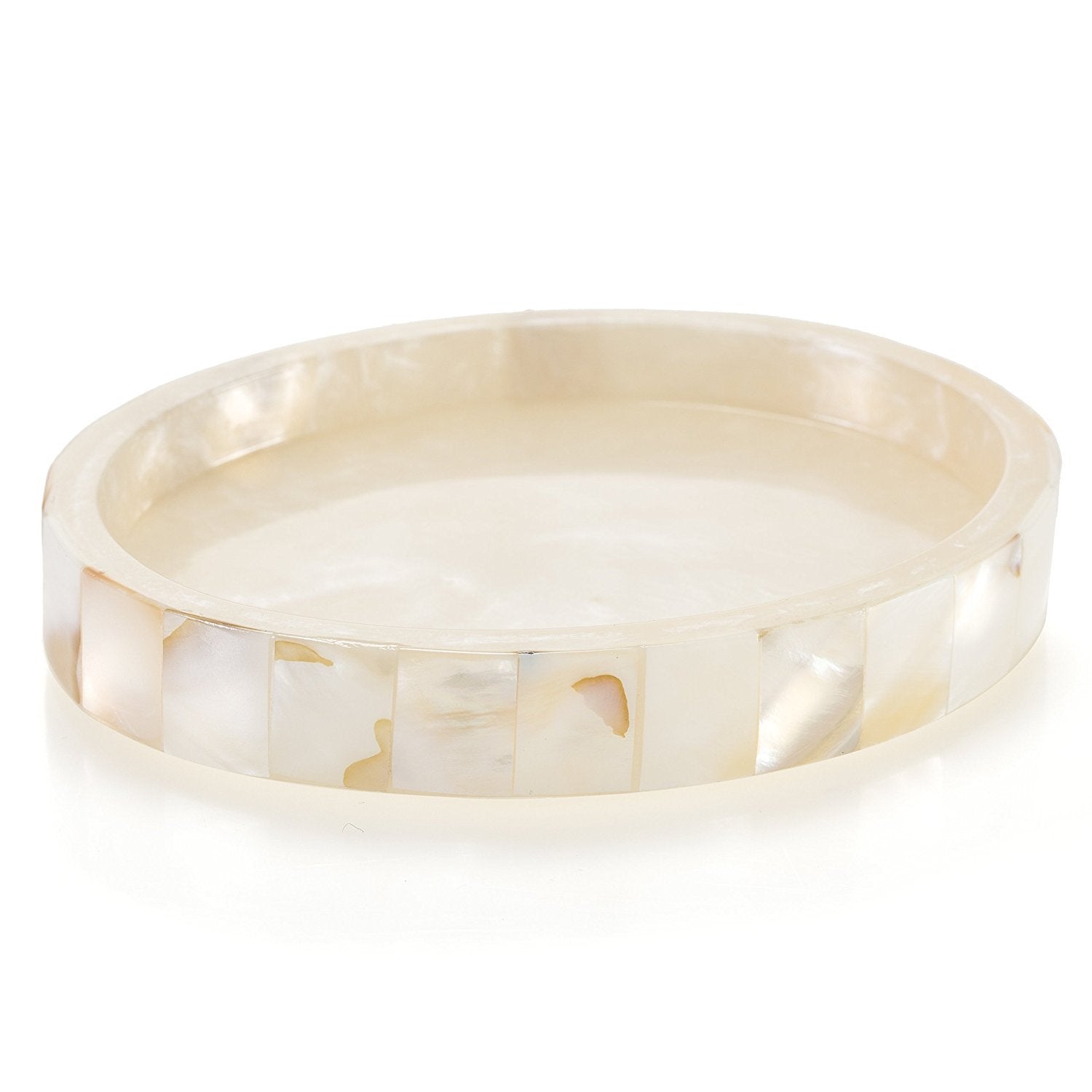 Creative Scents Milano Soap Dish for Bathroom - Decorative Dry Bar Holder Finished in Beautiful Mother of Pearl - Durable Resin Design - Best Dishes for Sink/Bath/Shower/Bathtub Decor - Like New