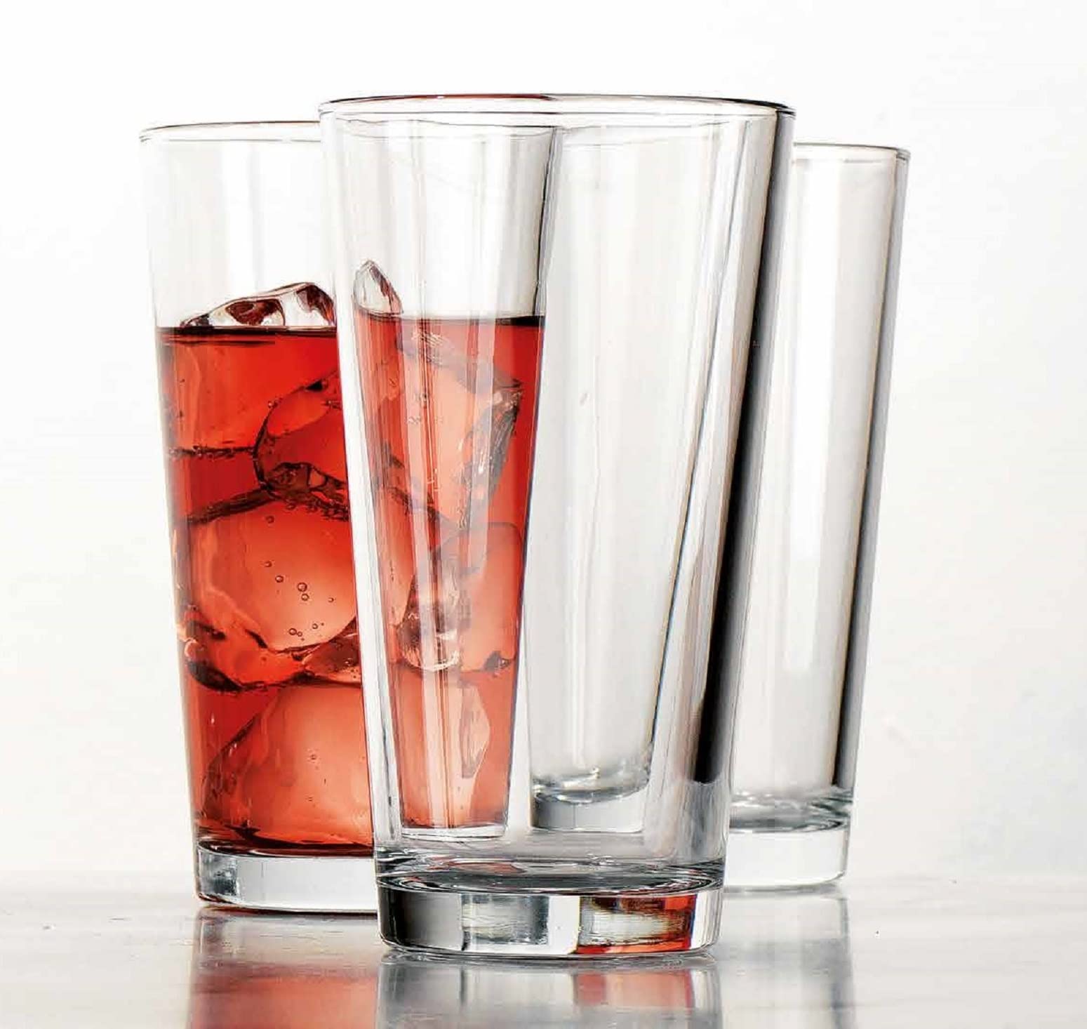 Higball Drinking Glasses 17 Ounce Glass Cups By Home Essentials & Beyond Beverage Colins Cooler Glassware. Uses for, Bar Glasses, Water, Beer, Juice, Iced Tea, Cocktails. - Acceptable