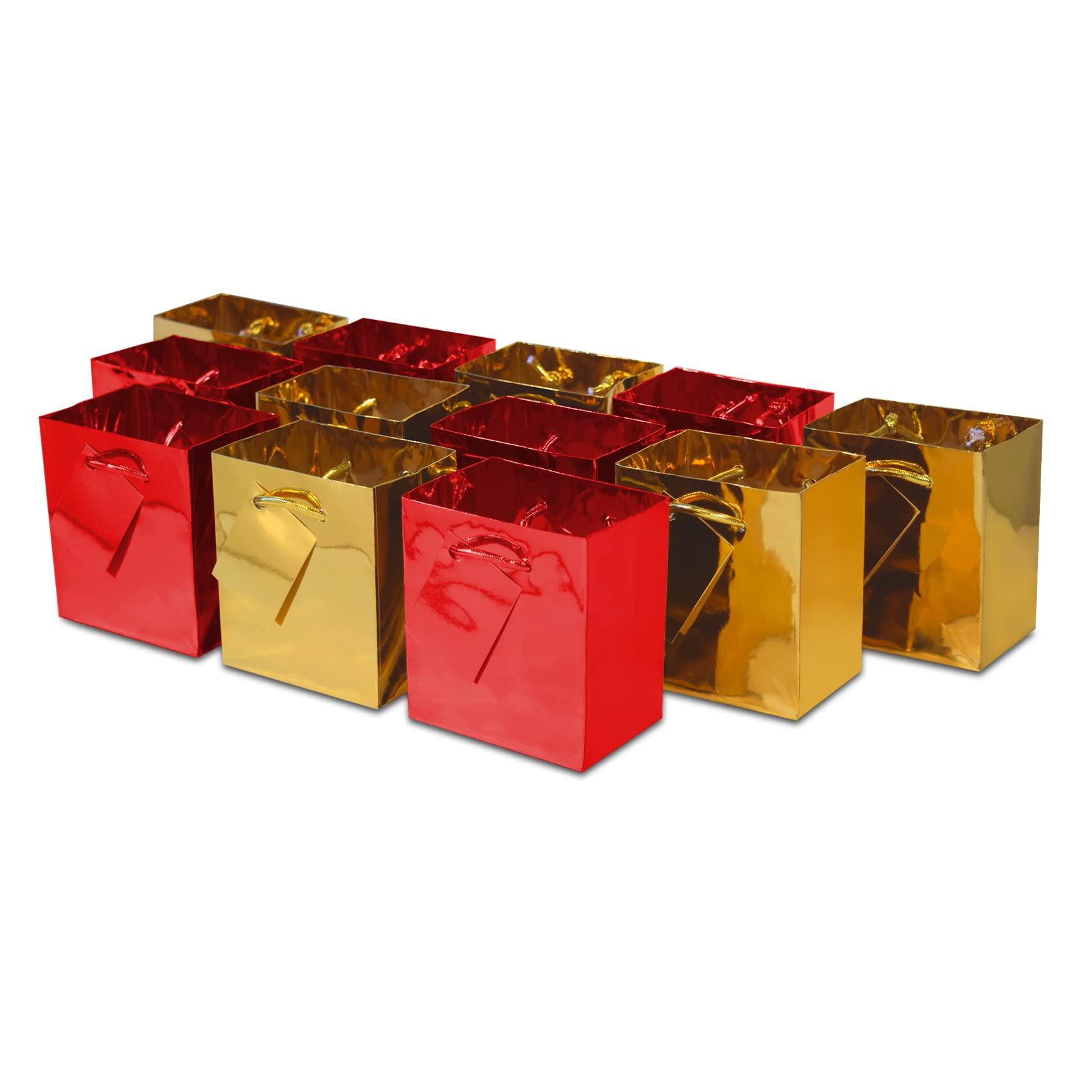 OccasionALL Assorted Red and Gold Metallic Gift Bags  - Like New