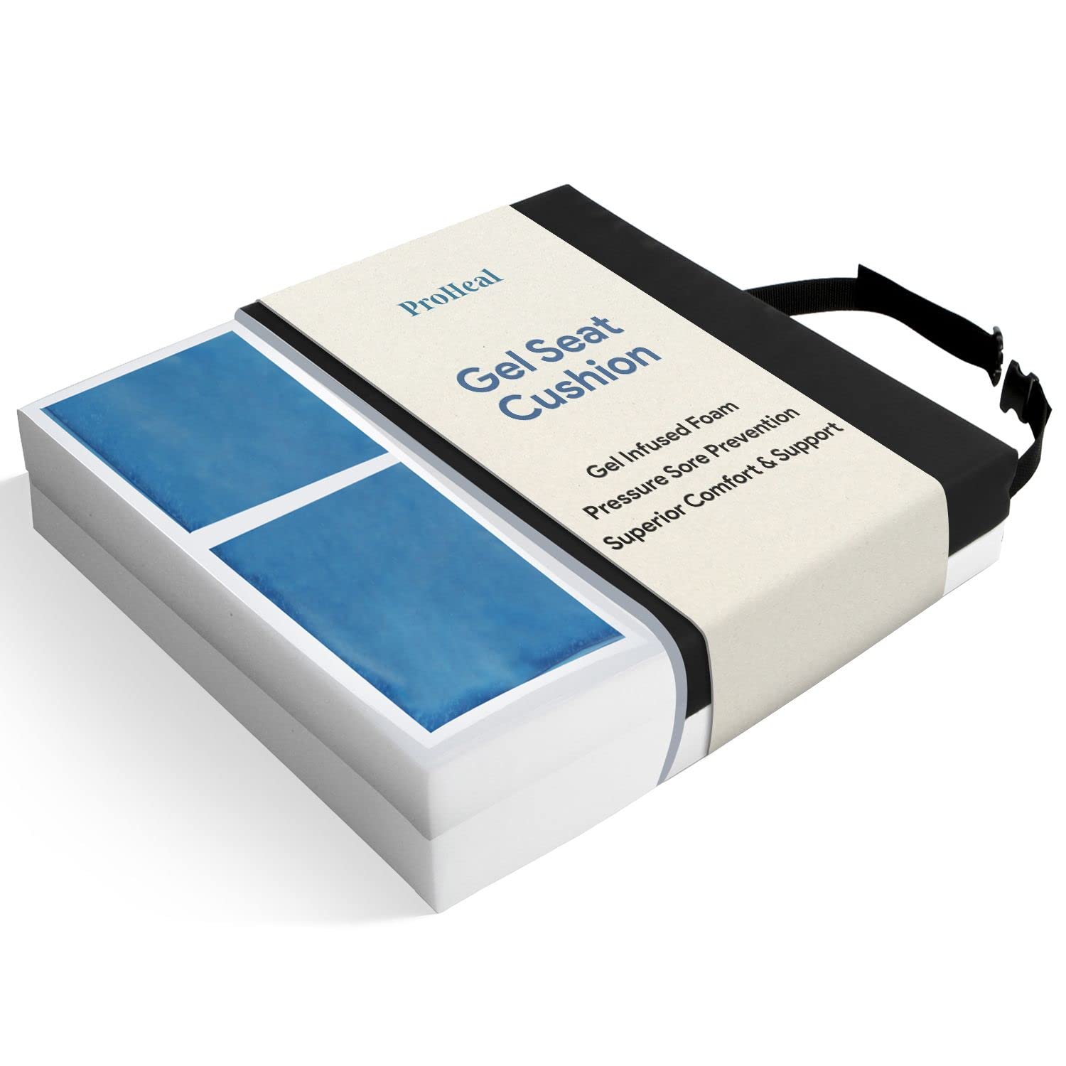 Wheelchair Seat Cushion Gel Infused Foam - Orthopedic, Coccyx, Tailbone Support - High Resilience for Positioning and Stability Prevents Pressure Sores, 3" High - Like New