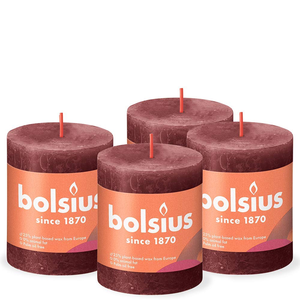 BOLSIUS Rustic Pillar Candle (Pack 4) - Like New
