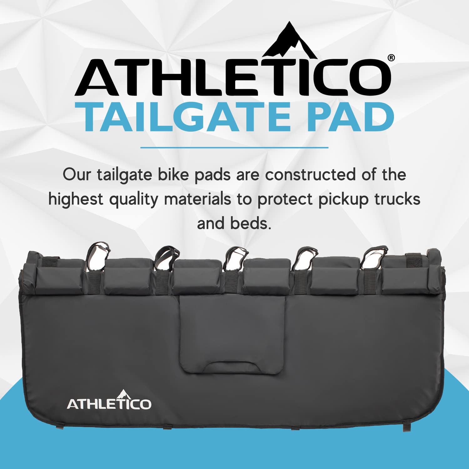Athletico Tailgate Pad for Bikes - Truck Tailgate Bike Pads - Bike Tailgate Pad Carries Up to 6 Bikes - Protects Truck Bed & Mountain Bikes - Truck Bike Tailgate Pad with Backup Camera Opening  - Like New