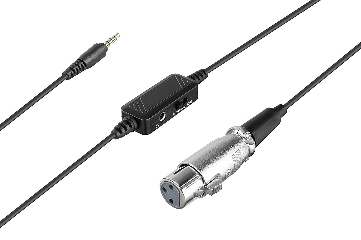 Movo/Sevenoak XLR to 3.5mm TRRS Microphone Preamp with 3-Stage Audio Level Control and Headphone Monitoring Compatible with iPhone, Android Phones and Tablets - Like New