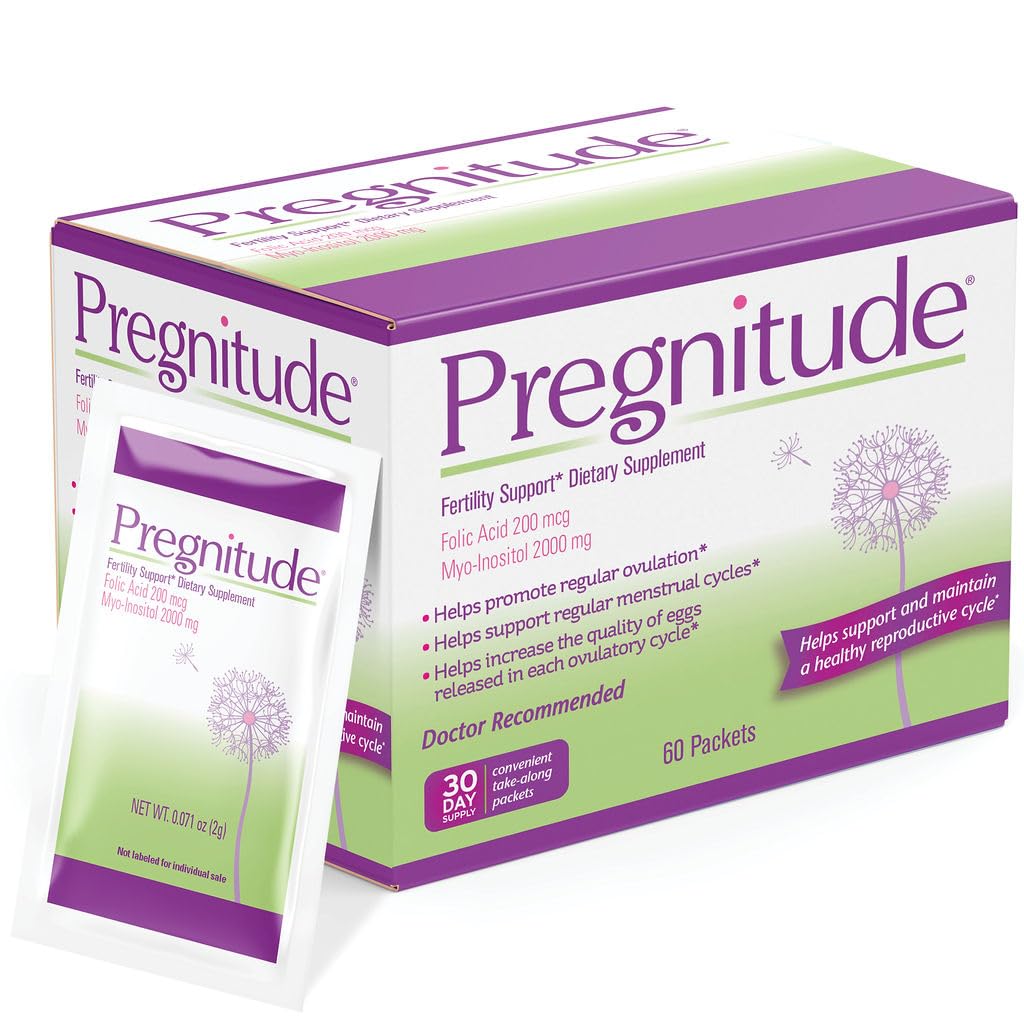 Pregnitude Reproductive Fertility Support - Helps Promote Regular Ovulation - Menstrual Cycles, and Increase Quality of Eggs - 30 Day Supply Packets (60 Servings)