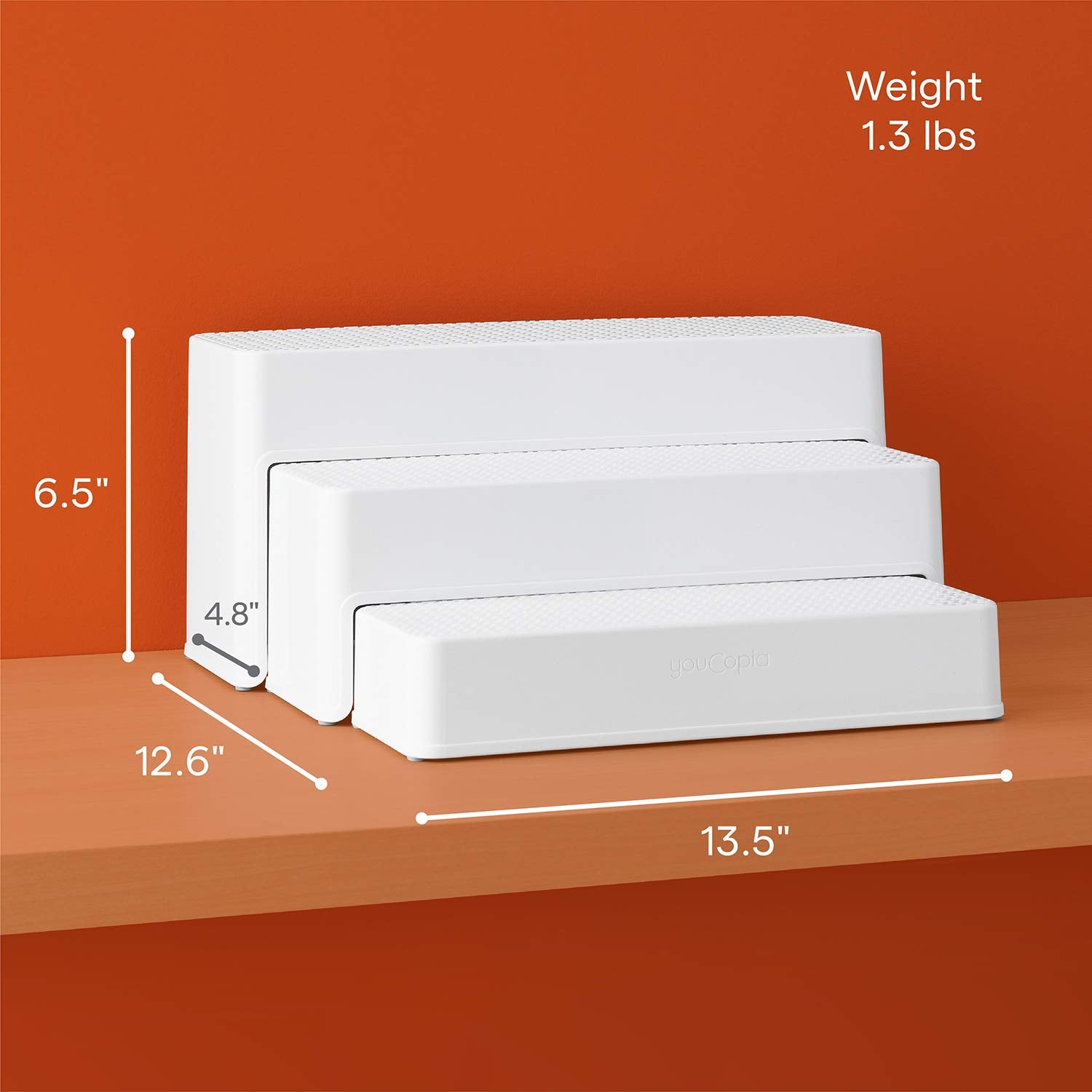 YouCopia Red Can ShelfSteps Organizer, 3 Shelf - Like New