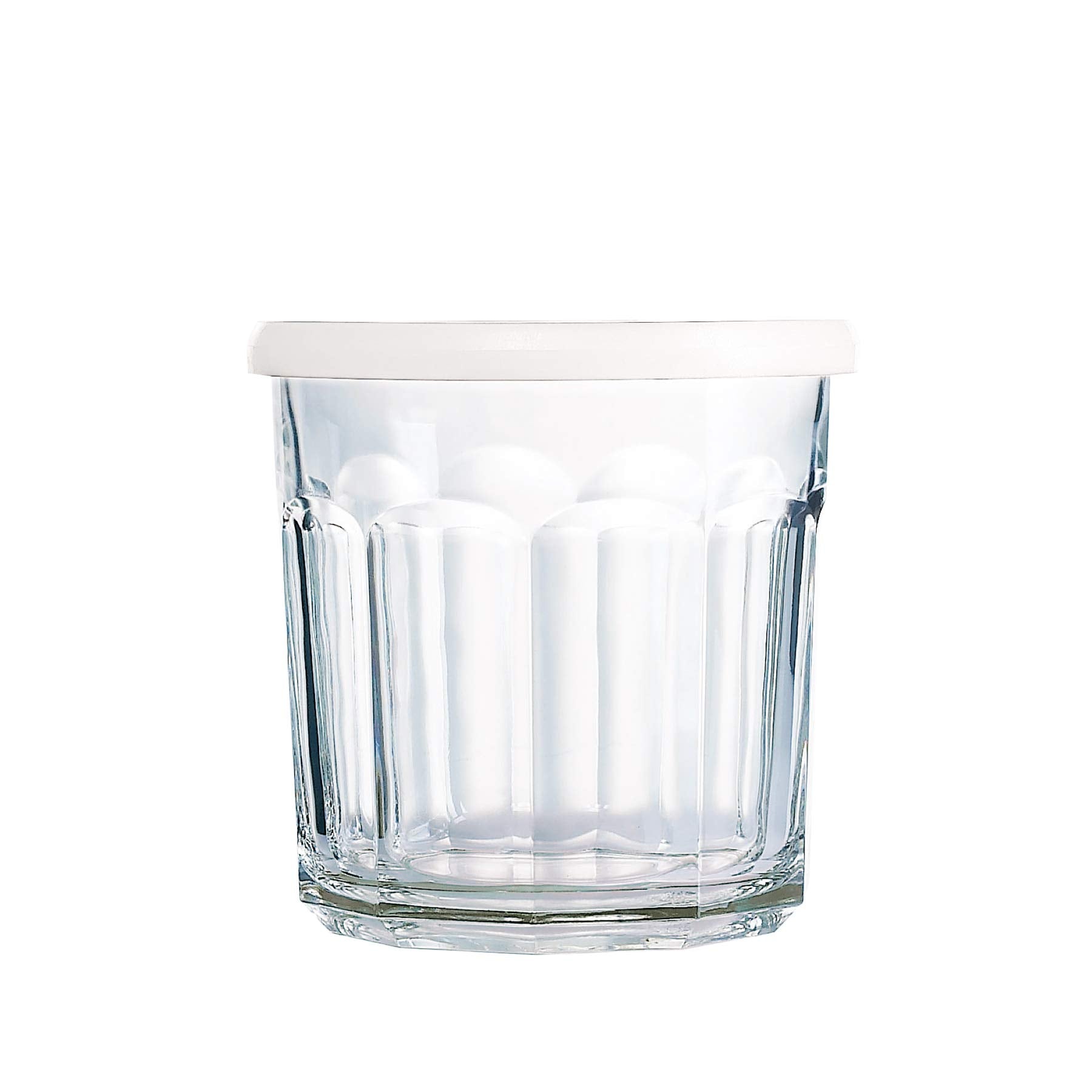 Luminarc Arc International Working Storage Jar/Dof Glass with White Lid, 14-Ounce, Set of 4 (H6812) - Like New