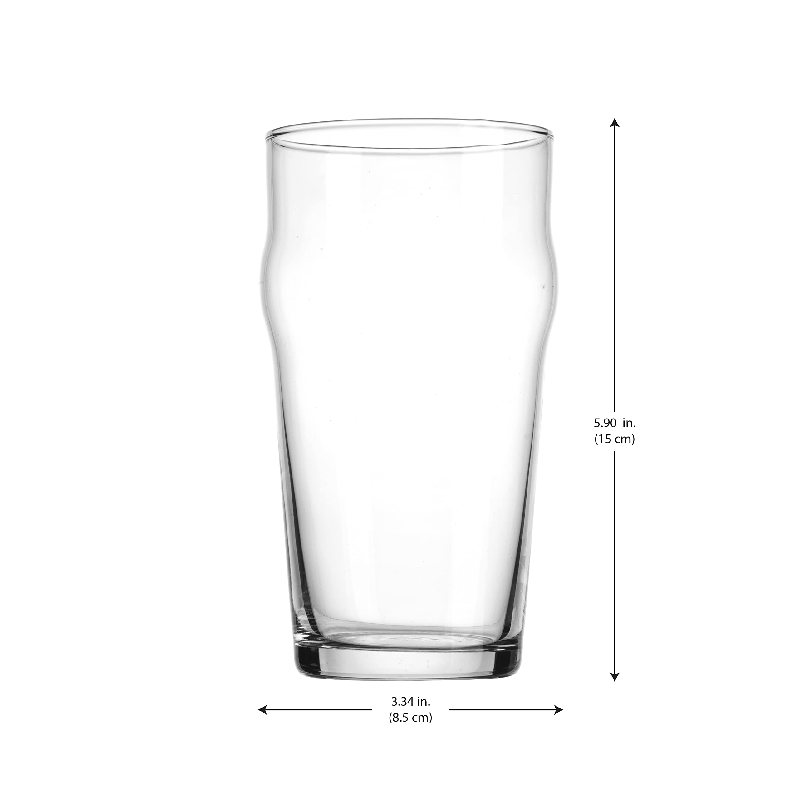 Glaver's Beer Glasses Set of 6 British 19 Oz. Pint Glasses, Uniquely Designed Easy-Grip European Pub Beer Pilsner Tumblers for Wheat, Ale, Juice, Cocktails, Great Gift for Men. - Like New