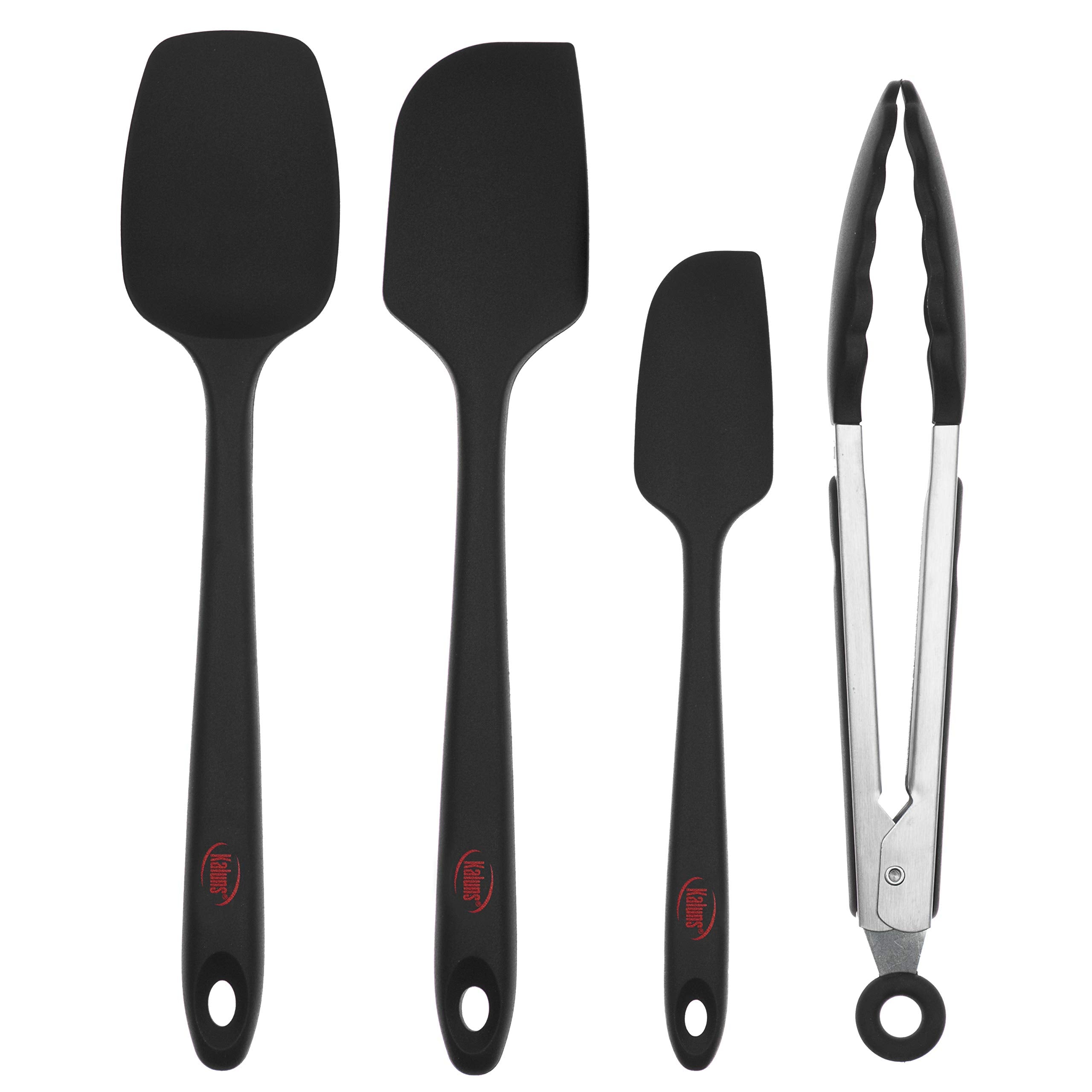 Kaluns Silicone Spatula Set, Rubber Spatulas 600°F Heat Resistant, Nonstick Seamless Design with Stainless Steel Core, Dishwasher Safe, BPA free, Bonus Tongs Included - Like New