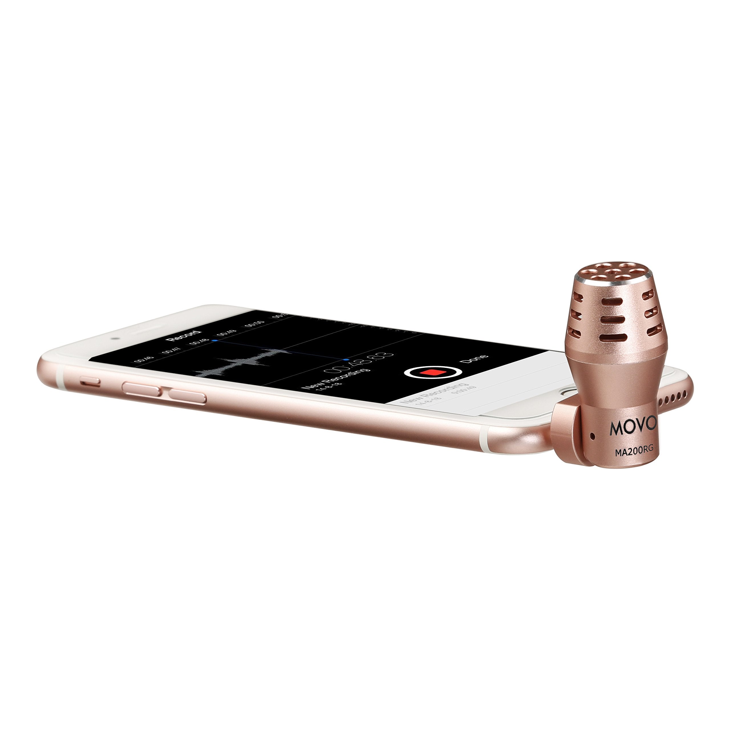 Movo MA200 Omni-Directional Calibrated TRRS Condenser Microphone for Apple iPhone, iPod Touch, iPad (Rose Gold) - Like New