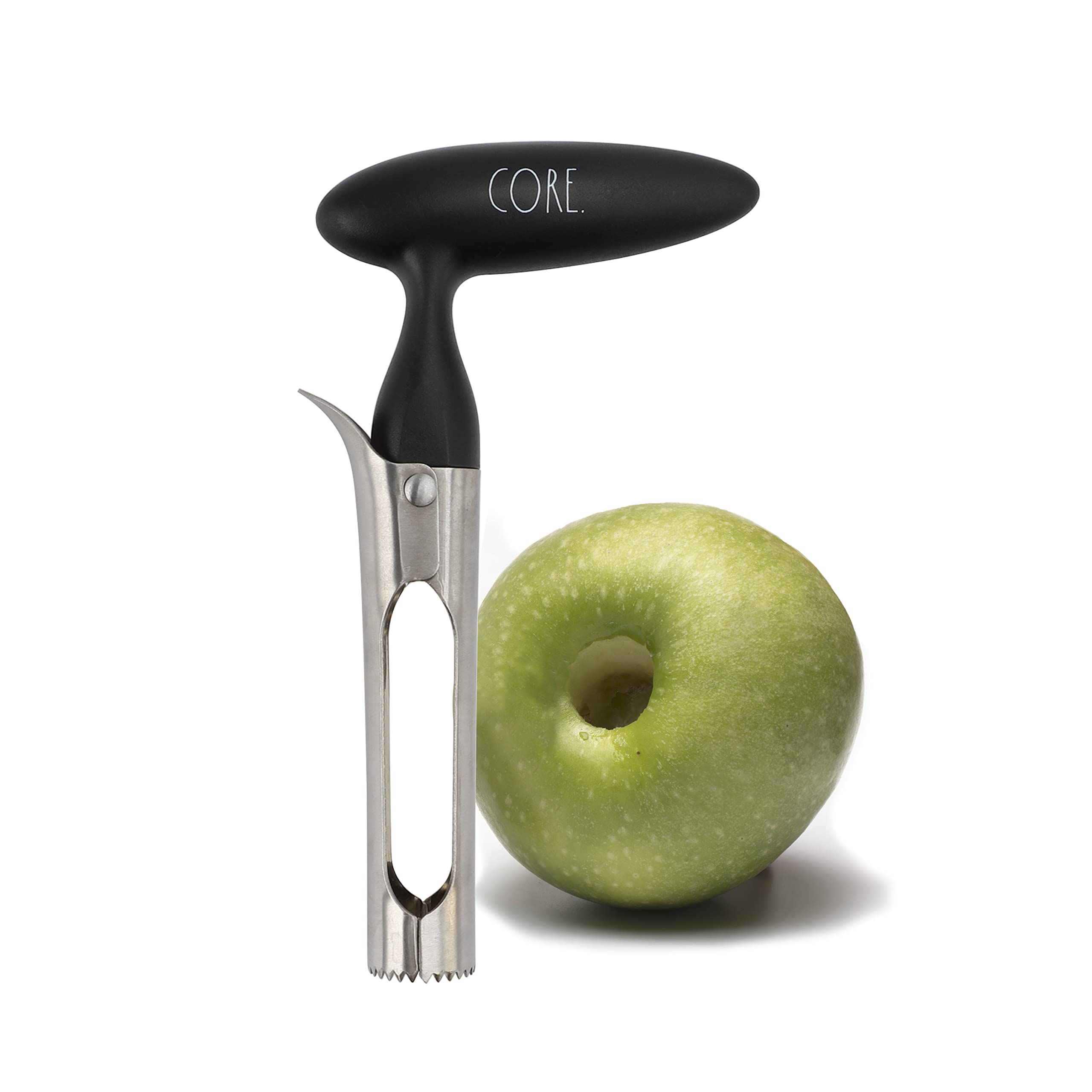 Rae Dunn Apple Corer Tool - Easy to Use Stainless Steel Apple Core Remover with Comfortable Handle - Removes Core and Pits of Apples, Pears, Peppers and More - Like New