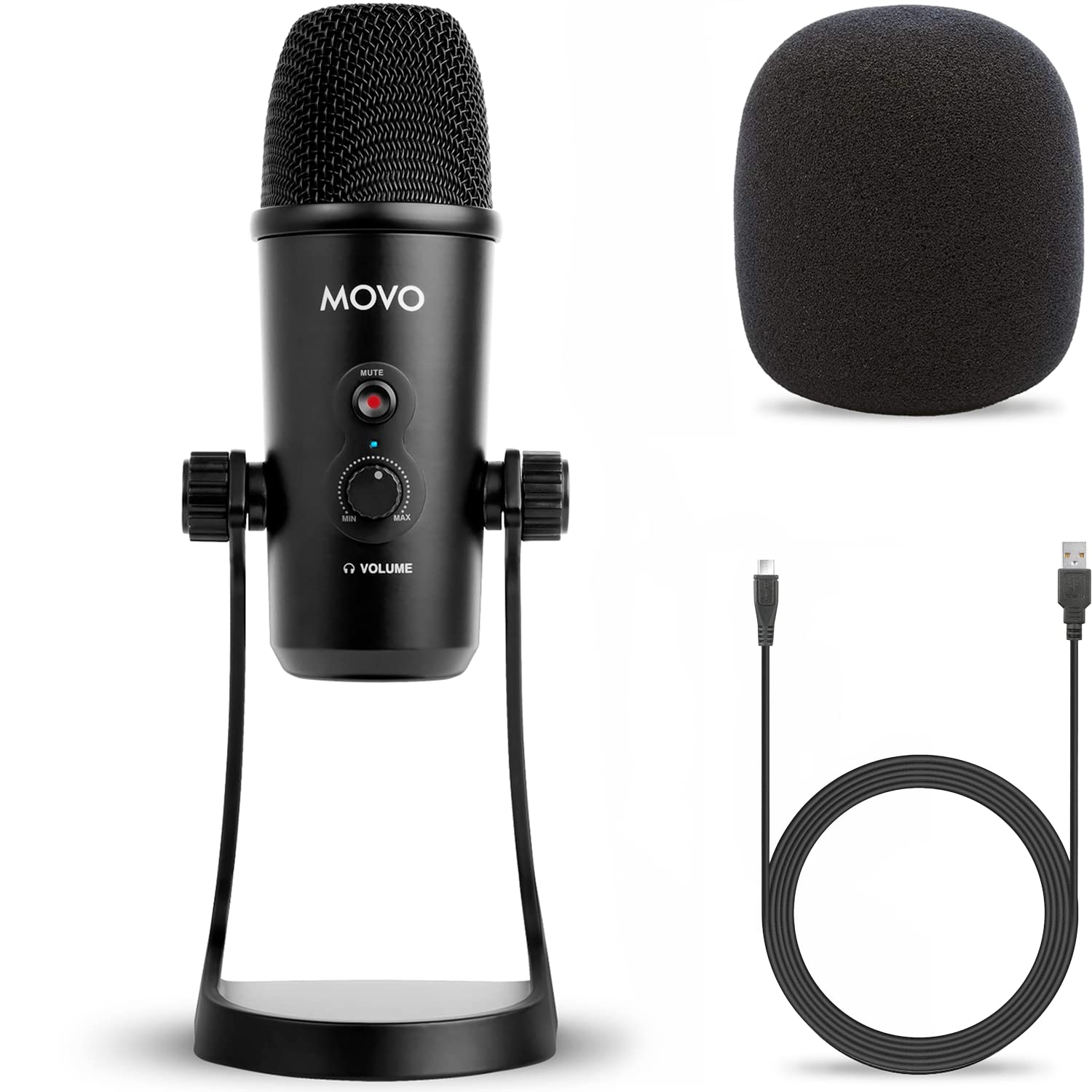 Movo UM700 Desktop USB Microphone for Computer with Adjustable Pickup Patterns - Like New