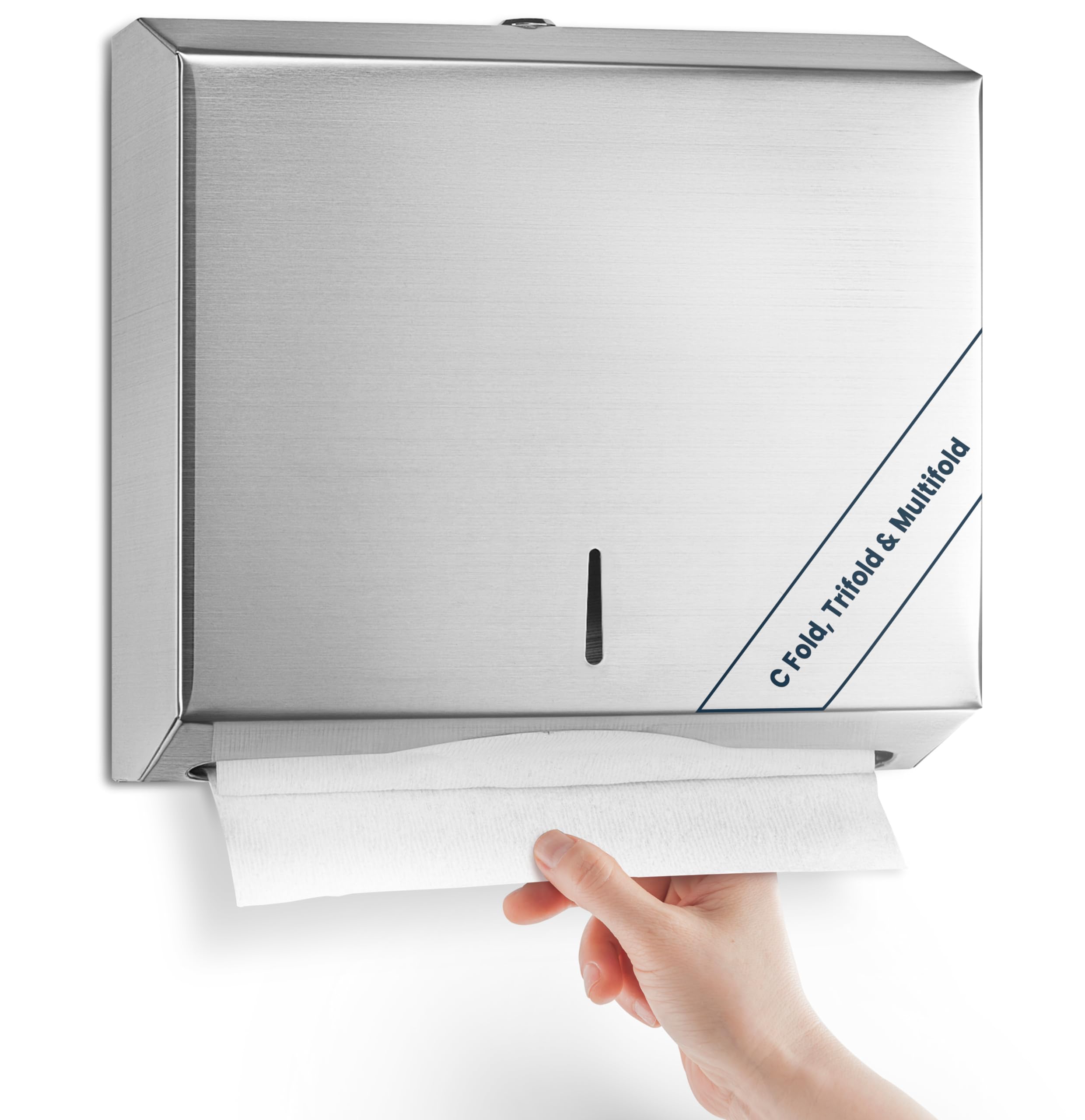 Alpine Commercial Paper Towel Dispenser Wall Mount for Multifold, Trifold & c Fold Paper Towel Holder - Stainless Steel Hand Towel Dispenser for Bathroom & Kitchen - Very Good