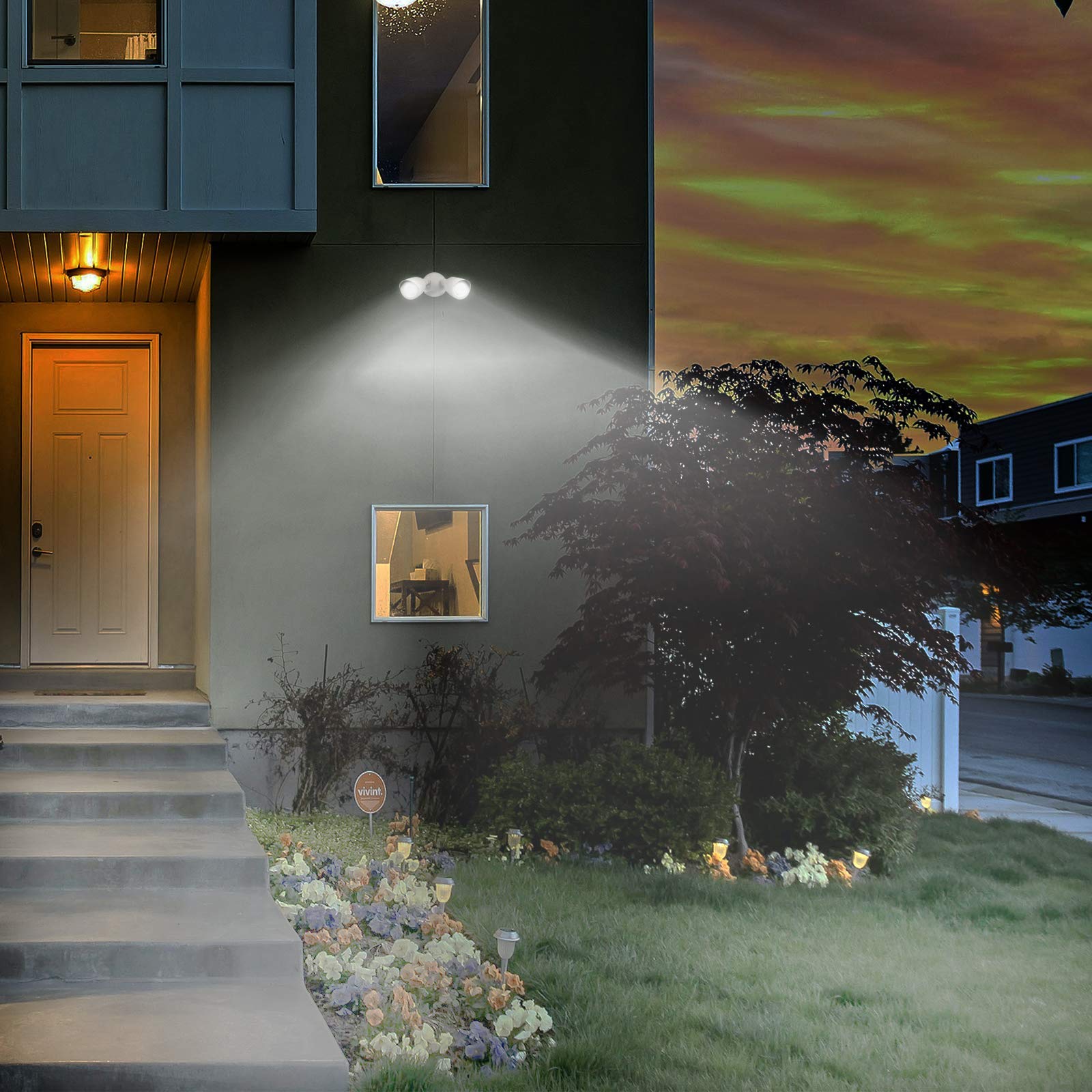 Ciata Lighting 20-Watt LED Bullet Head Outdoor Security Flood Lights with Dual Head, RoHS Complaint, IP65 Rated, 1900 Lumens, 2KV Surge Protection in Die-Cast Aluminum –3000K/ 4000K  - Very Good