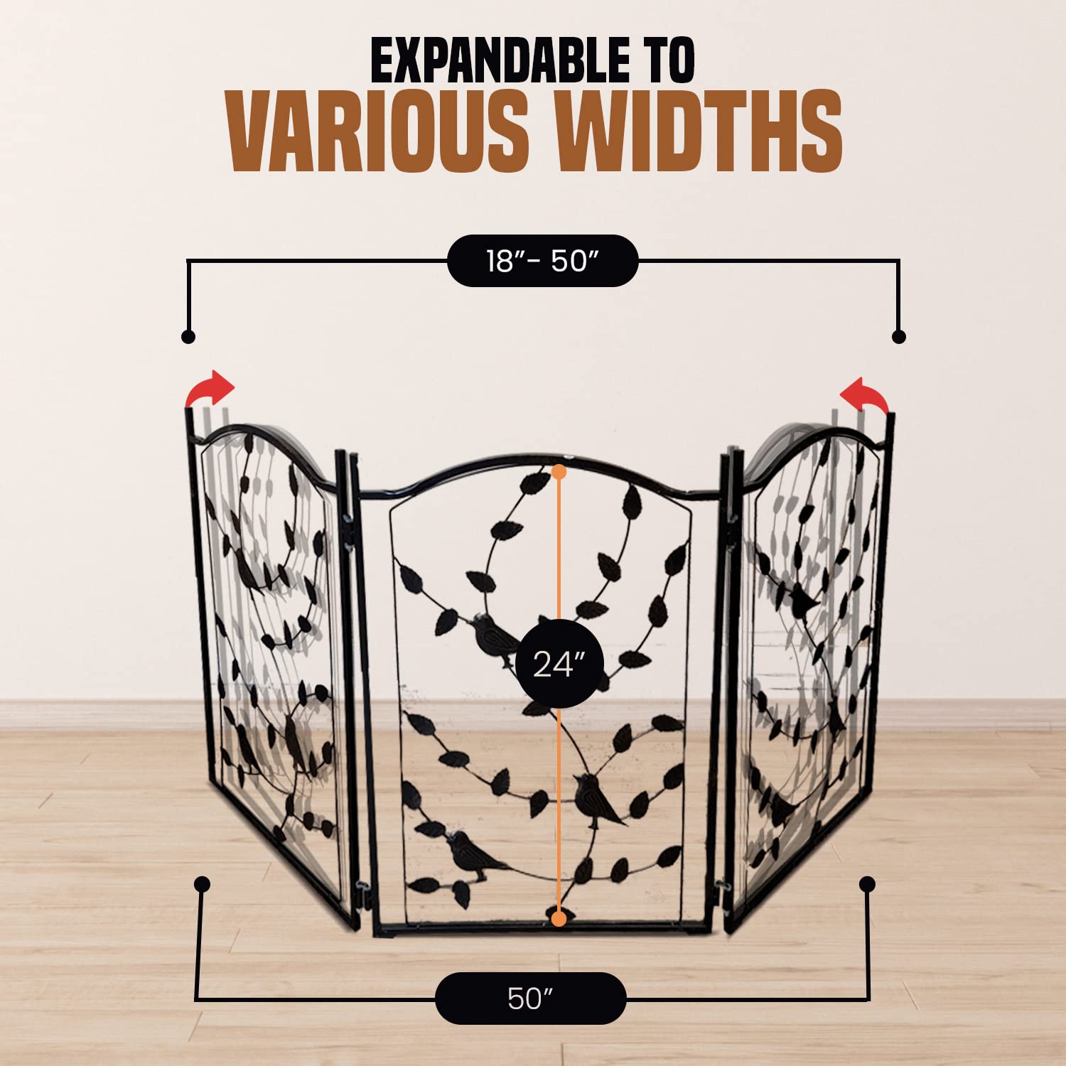 Bundaloo Freestanding Metal Folding Pet Gate | Large Portable Panels for Dog & Cat Security | Foldable Enclosure Gates for Puppies | Indoor & Outdoor Safety for Pets - Acceptable