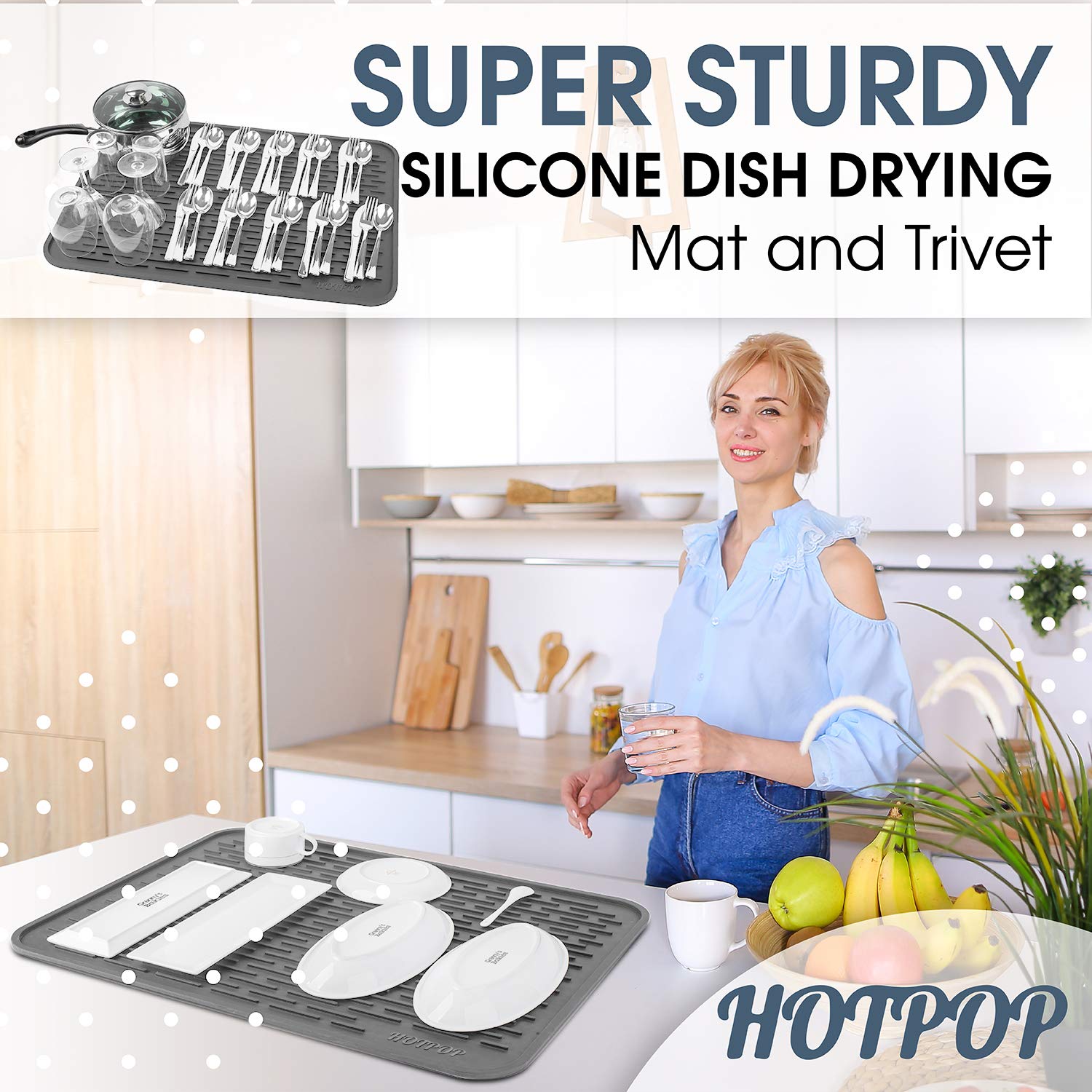 Dish Drying Mat Silicone Hotpop - Like New