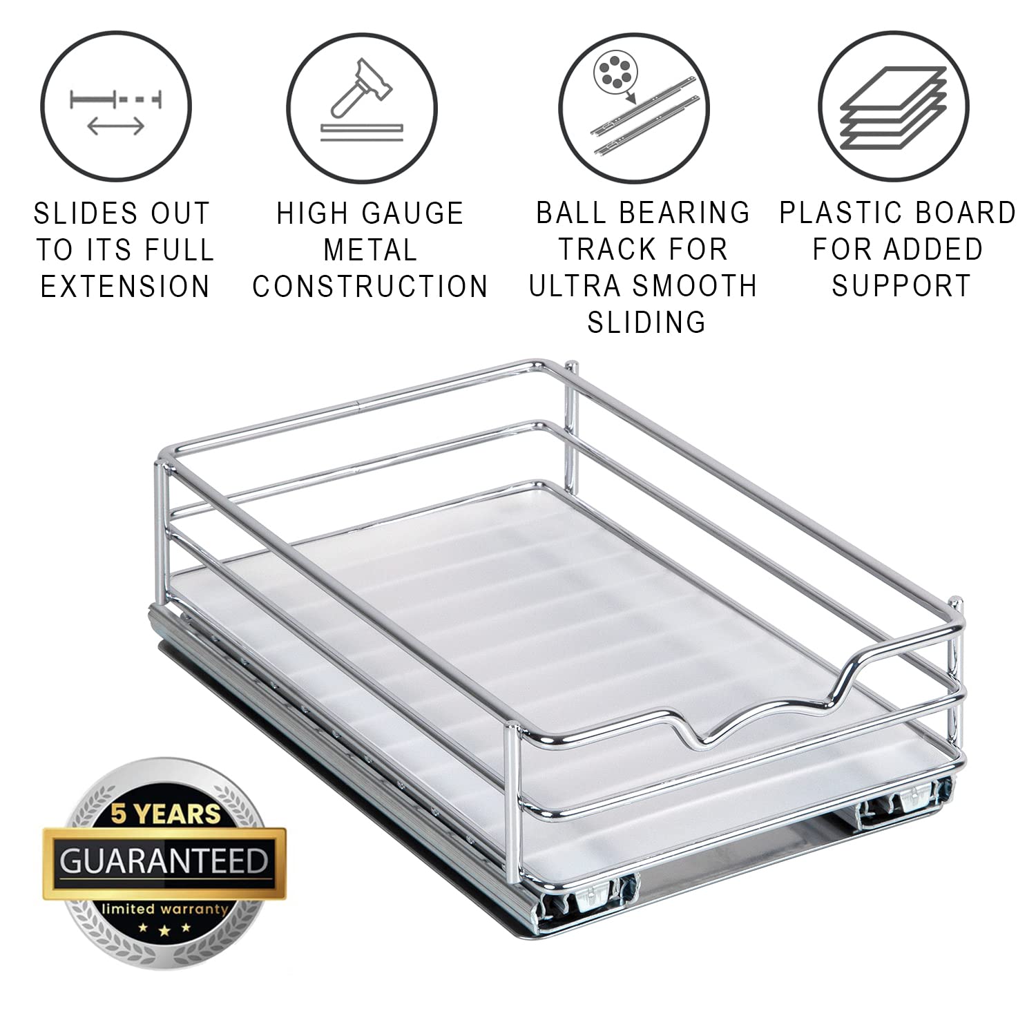 HOLDN� STORAGE Pull Out Spice Rack Organizer for Cabinet, Heavy Duty-5 Year Limited Warranty- 6" W Slide Out Spice Rack -Fits Spices, Sauces, Cans etc. Requires at Least 6.9� Cabinet Opening - Like New