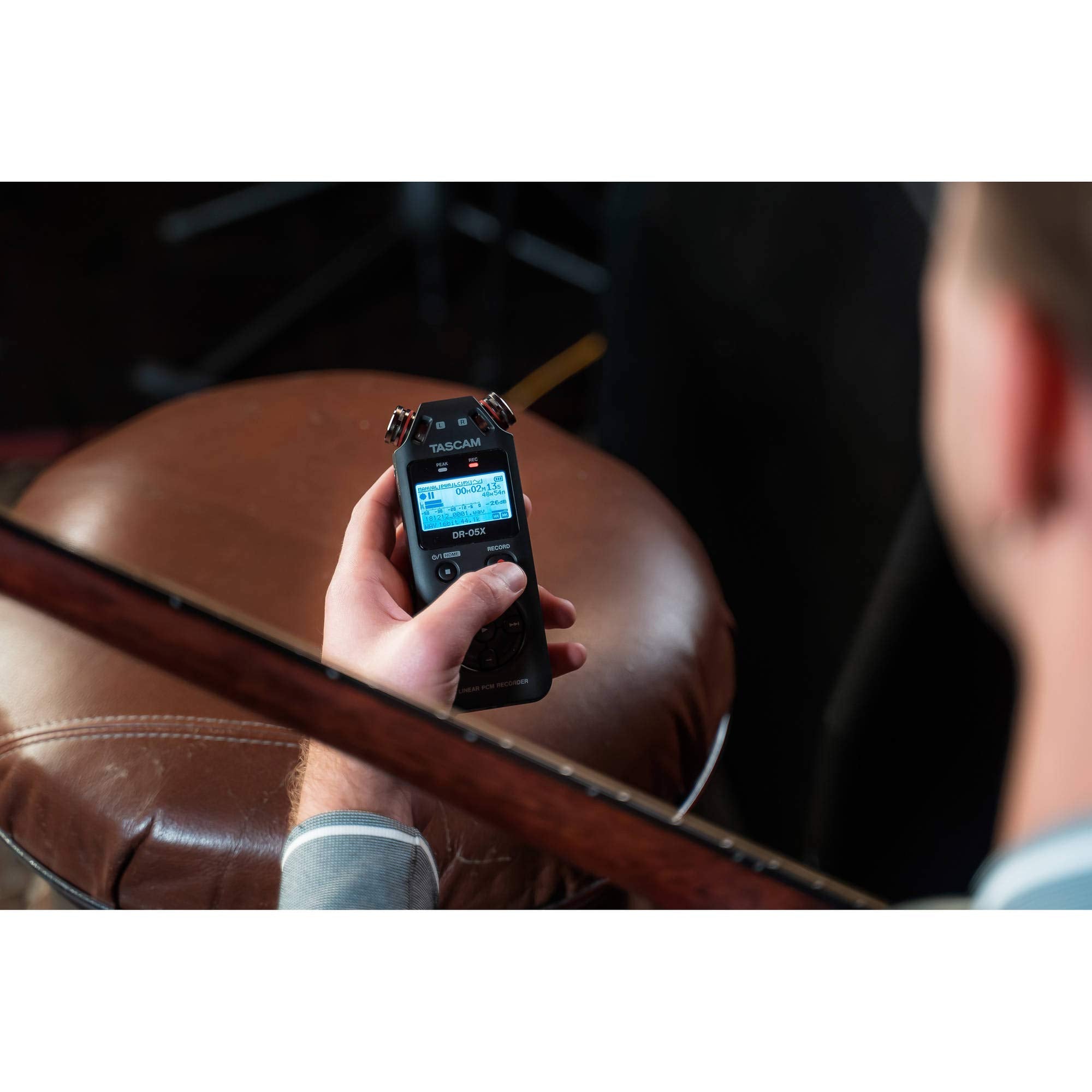 Tascam DR-05X Stereo Handheld Digital Audio Recorder & USB Interface Bundle with Movo"Deadcat" Windscreen and 32GB Micro SD Card (Latest Version) - Like New