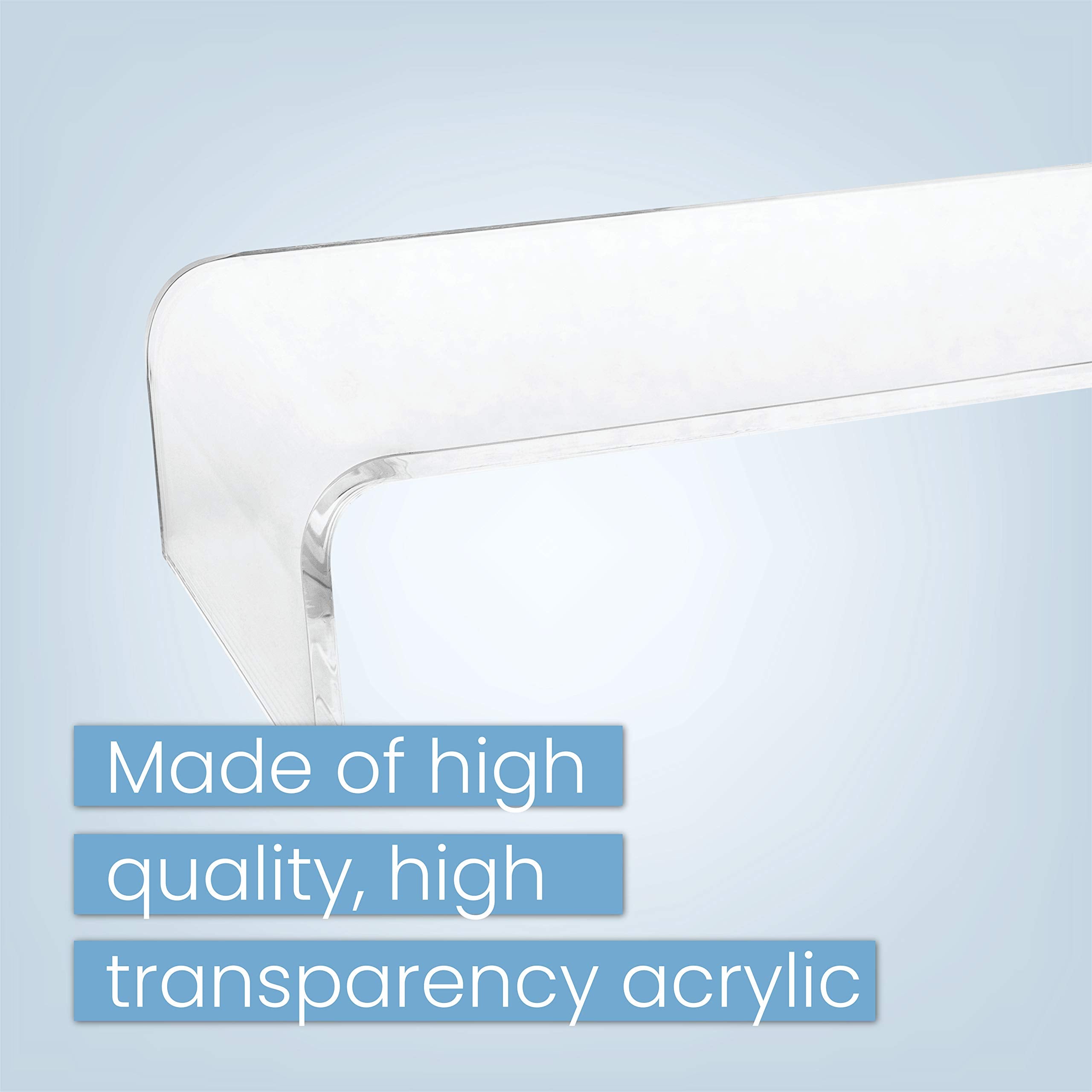 Homeries Acrylic Monitor Stand (3.7 Inches High) | Universal Computer Riser for Home, Office, Business, Desk, Gamers | Multi Media Platform Lift for Laptop, Printer, TV Screen, PC |Extra Storage Space  - Acceptable