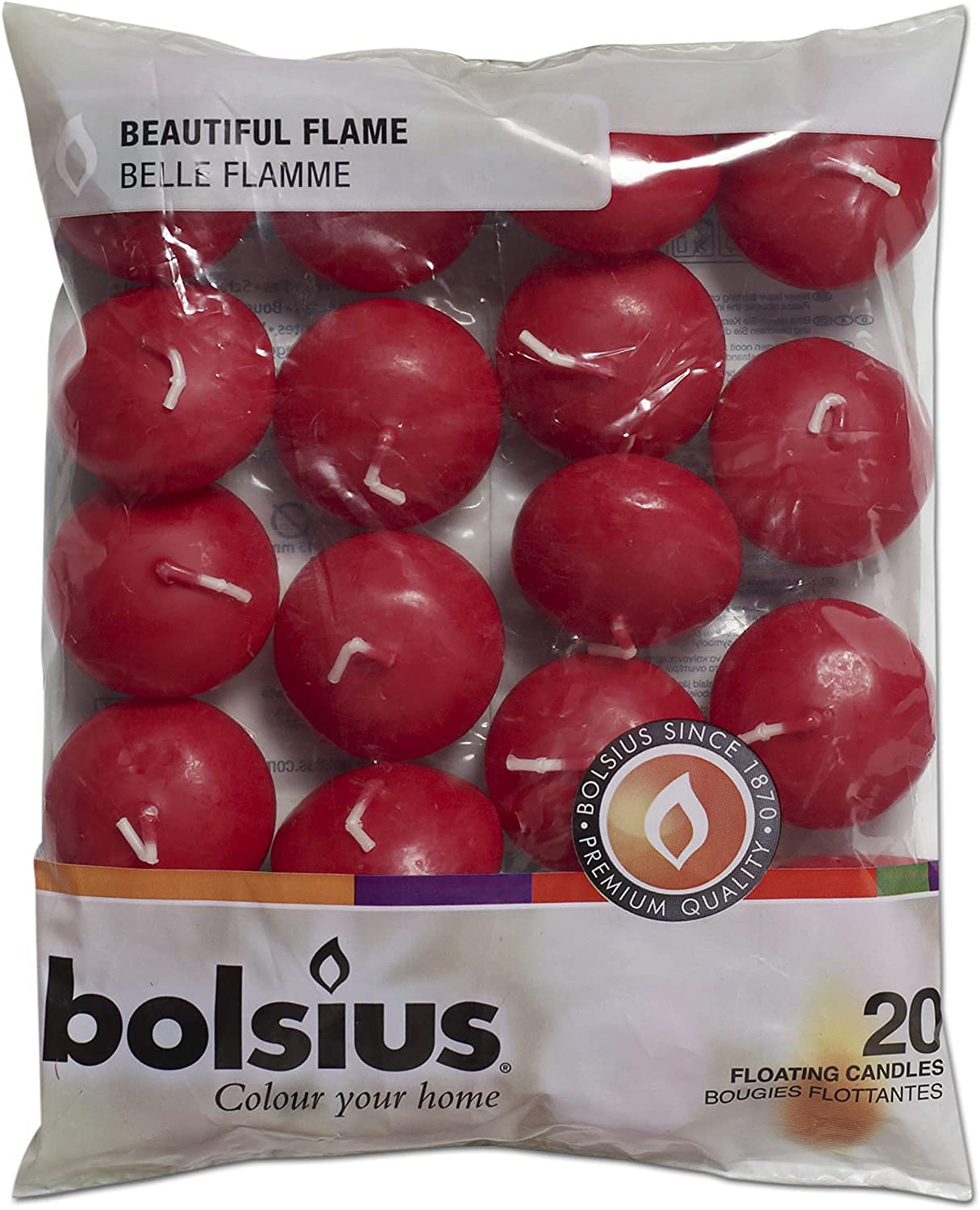 Bolsius Unscented 1.75" Floating Candles – Red Floating Candles – Cute and Elegant Burning Candles – Candles with Nice and Smooth Flame – Party Accessories - Good