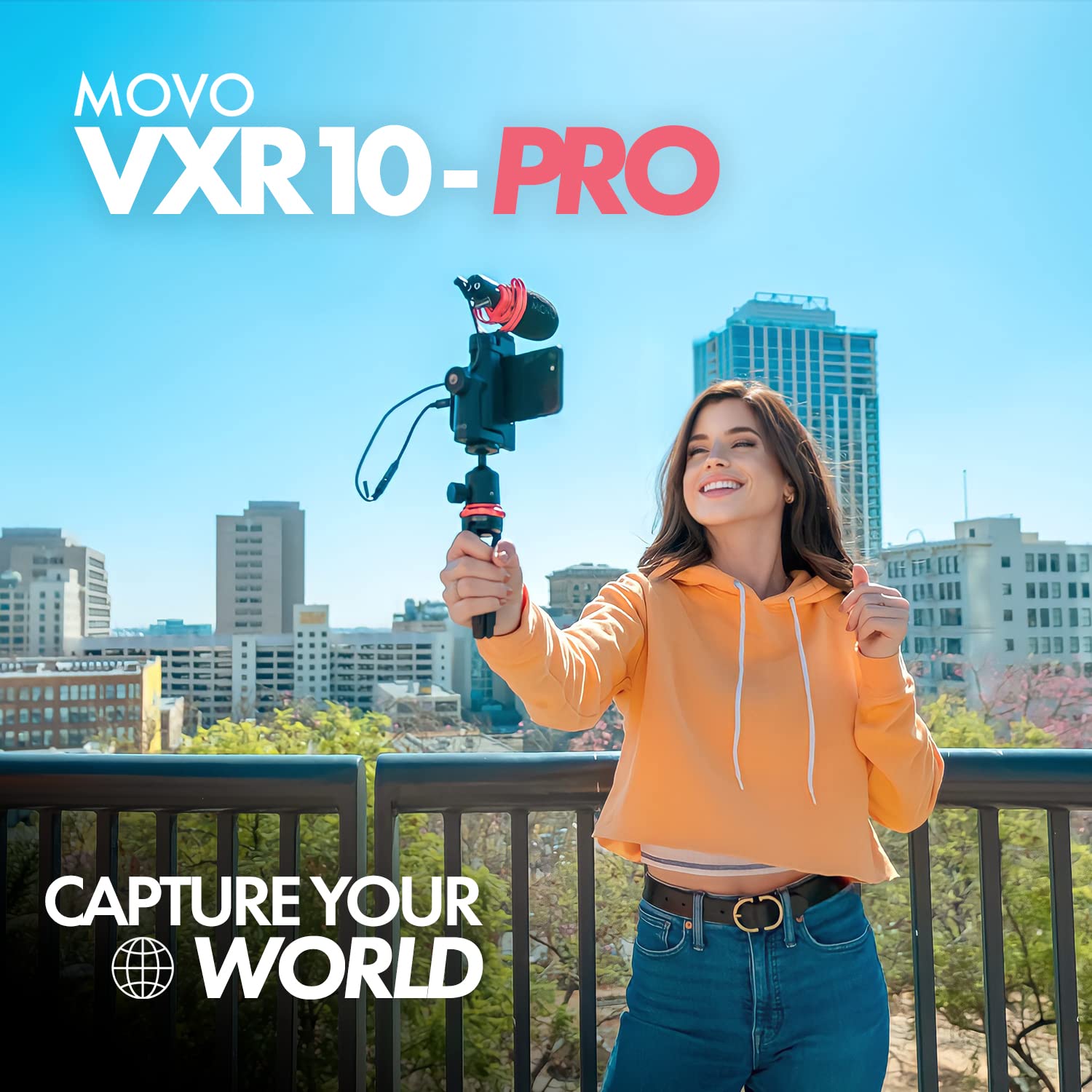 Movo VXR10-PRO External Video Microphone for Camera with Rycote Lyre Shock Mount - Battery-Free ,Compact Shotgun Mic Compatible with DSLR Cameras and iPhone, Android Smartphones - Acceptable