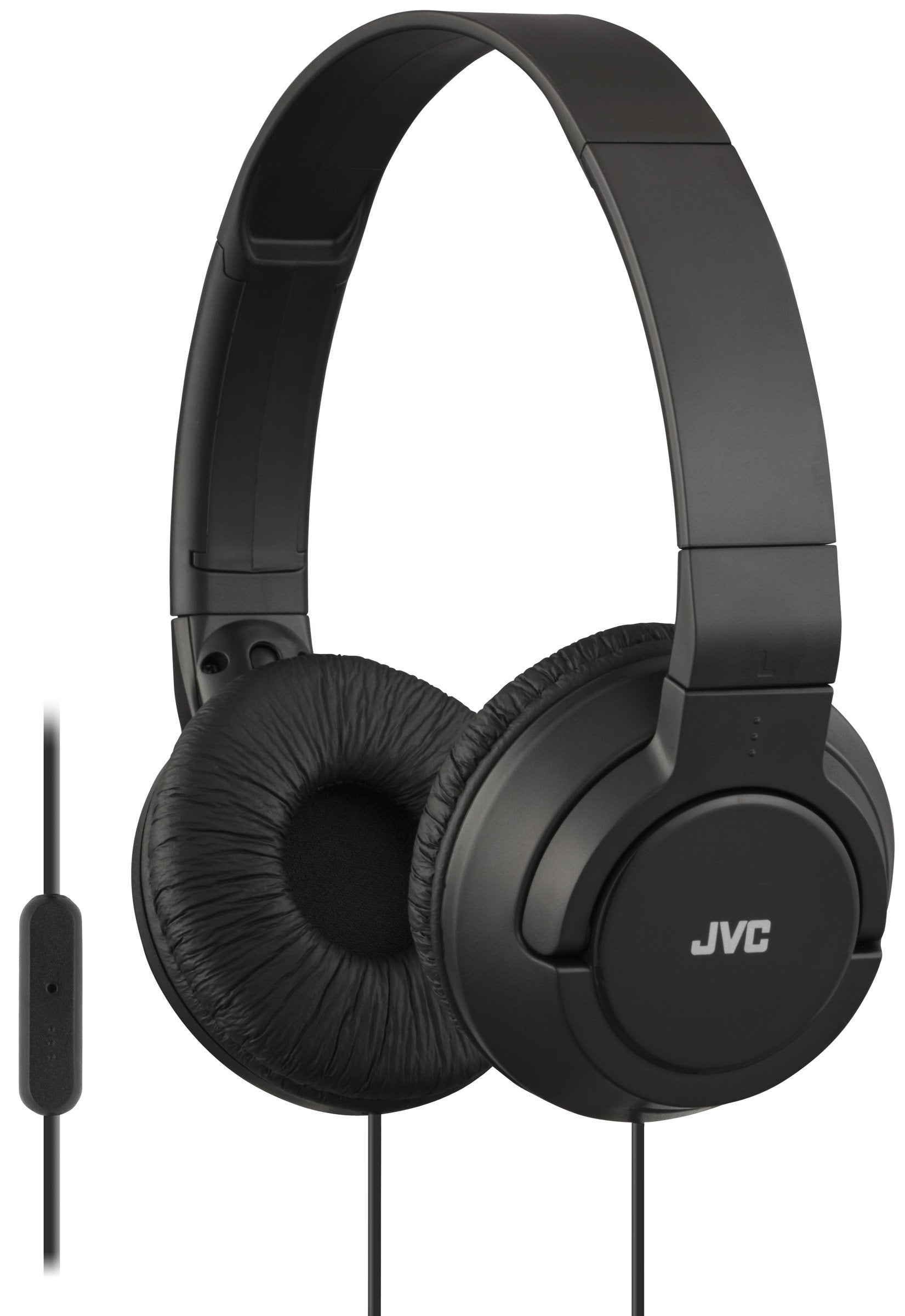 JVC Lightweight Flat Foldable On Ear Colorful Lightweight Foldable Headband with Mic, Black (HASR185B) - Like New