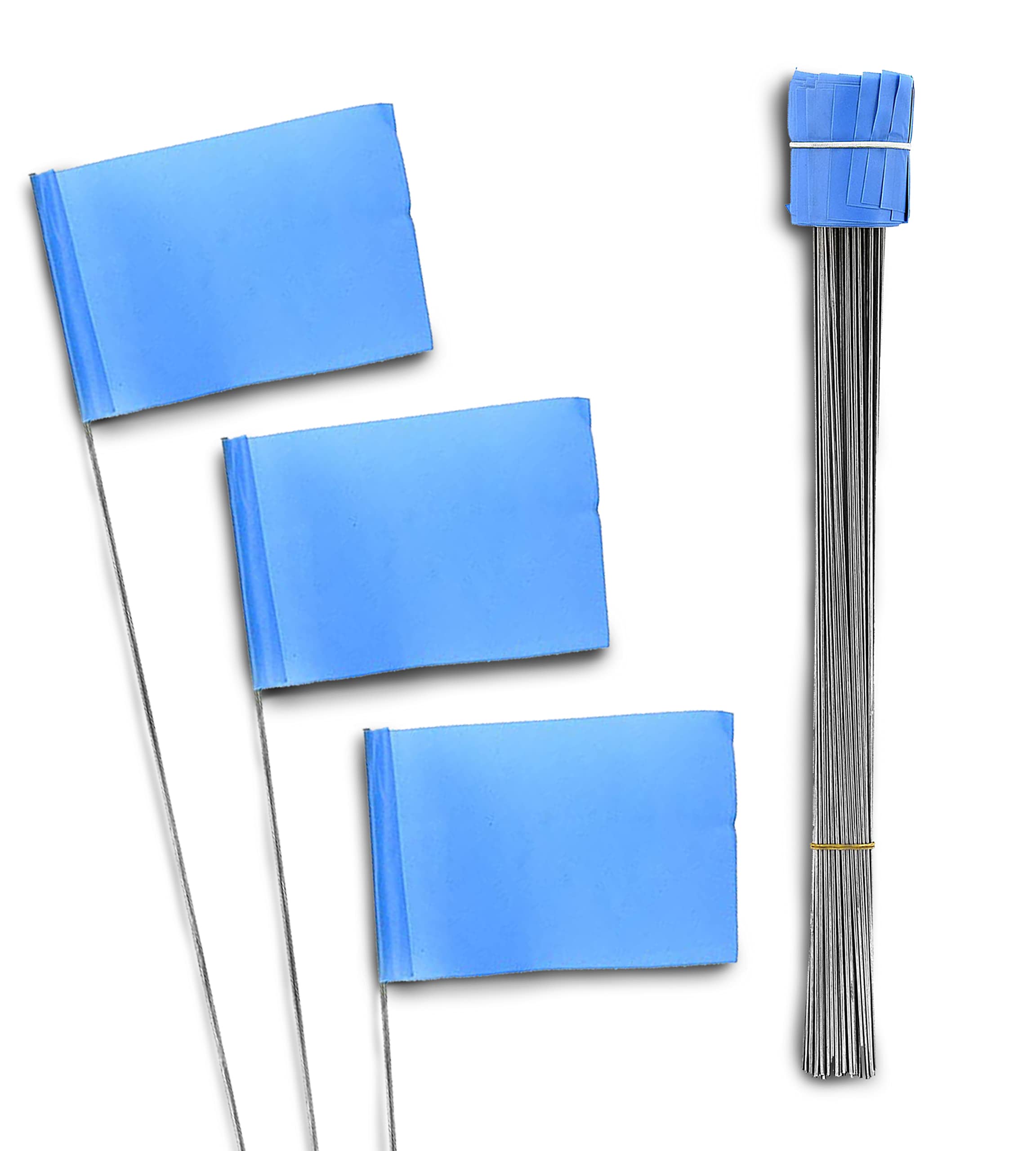 AdirPro 2''x3'' Stake Flags - 100 Pack Pet Boundary Flag -Marking Pennant - Durable Reusable Flag Stakes for Easy Identification Perfect for Surveying Safety Marking and Other Industrial Use Variation - Like New