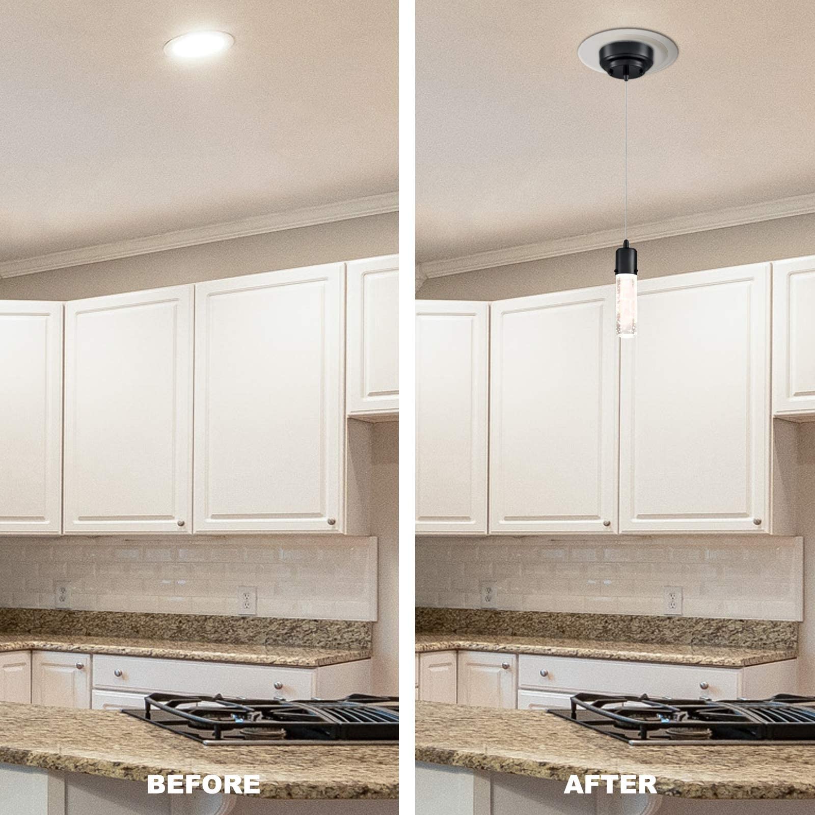 Ciata Lighting Recessed Lighting Converter for Pendant or Light Fixtures in White Finish � 3 Pack - Like New