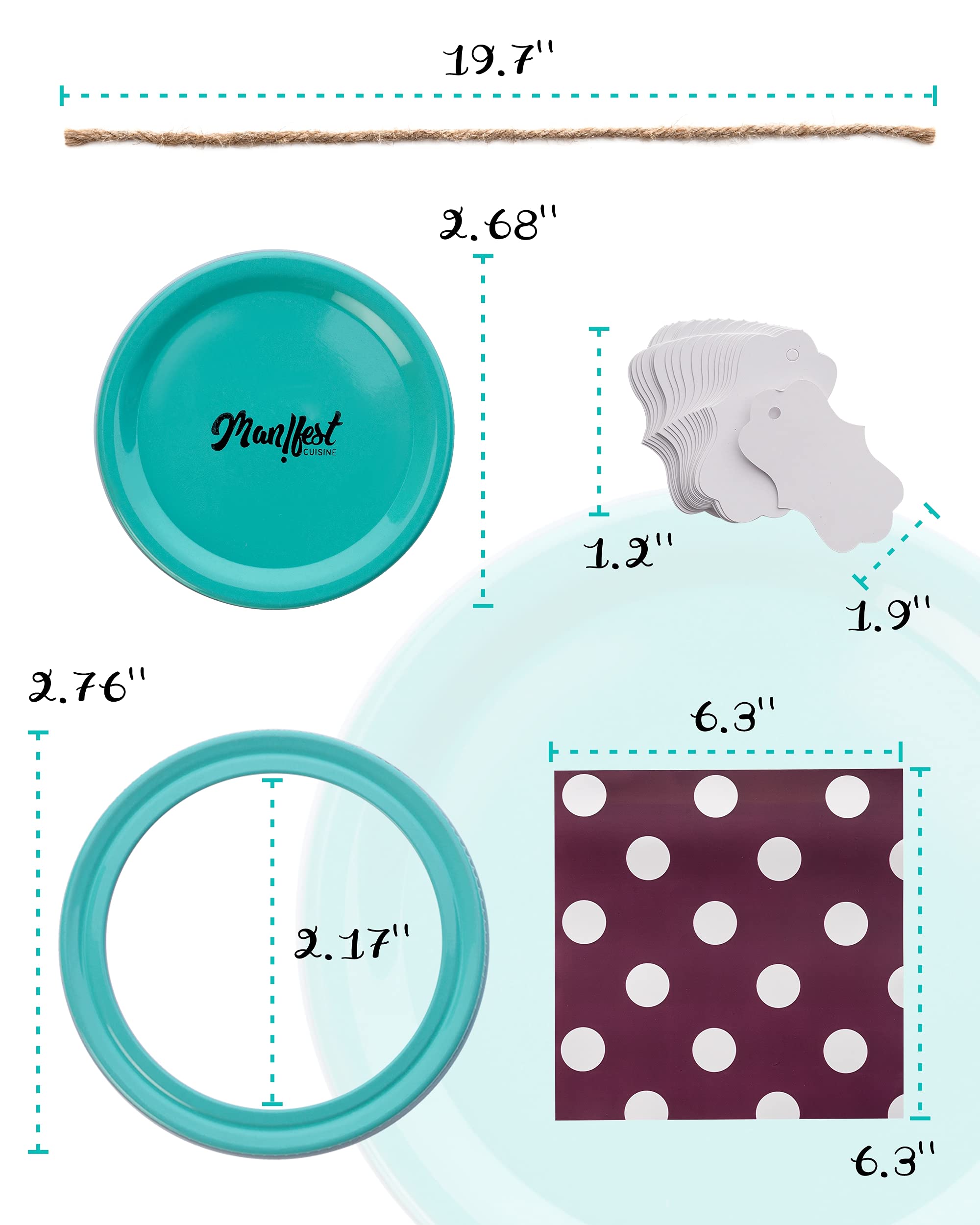 Mason Jar Lids and Rings for Canning - Jars Bands Regular Mouth Seals Ball Small with 70MM 24 Sets - Like New