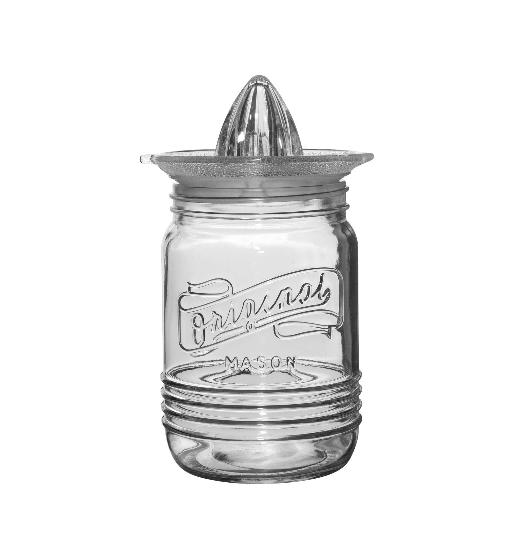 Home Essentials 4401 Original Mason Juicer Jar with Reamer and Lid, 33.8 oz - Like New