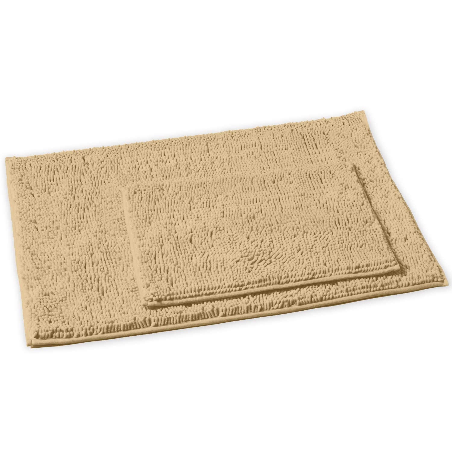 LuxUrux Bathroom Rugs Chenille 2-Piece Bath Mat Set, Soft Plush Bath Rug +Toilet Mat.1'' Microfiber Shaggy Carpet, Super Absorbent Machine Washable - Very Good
