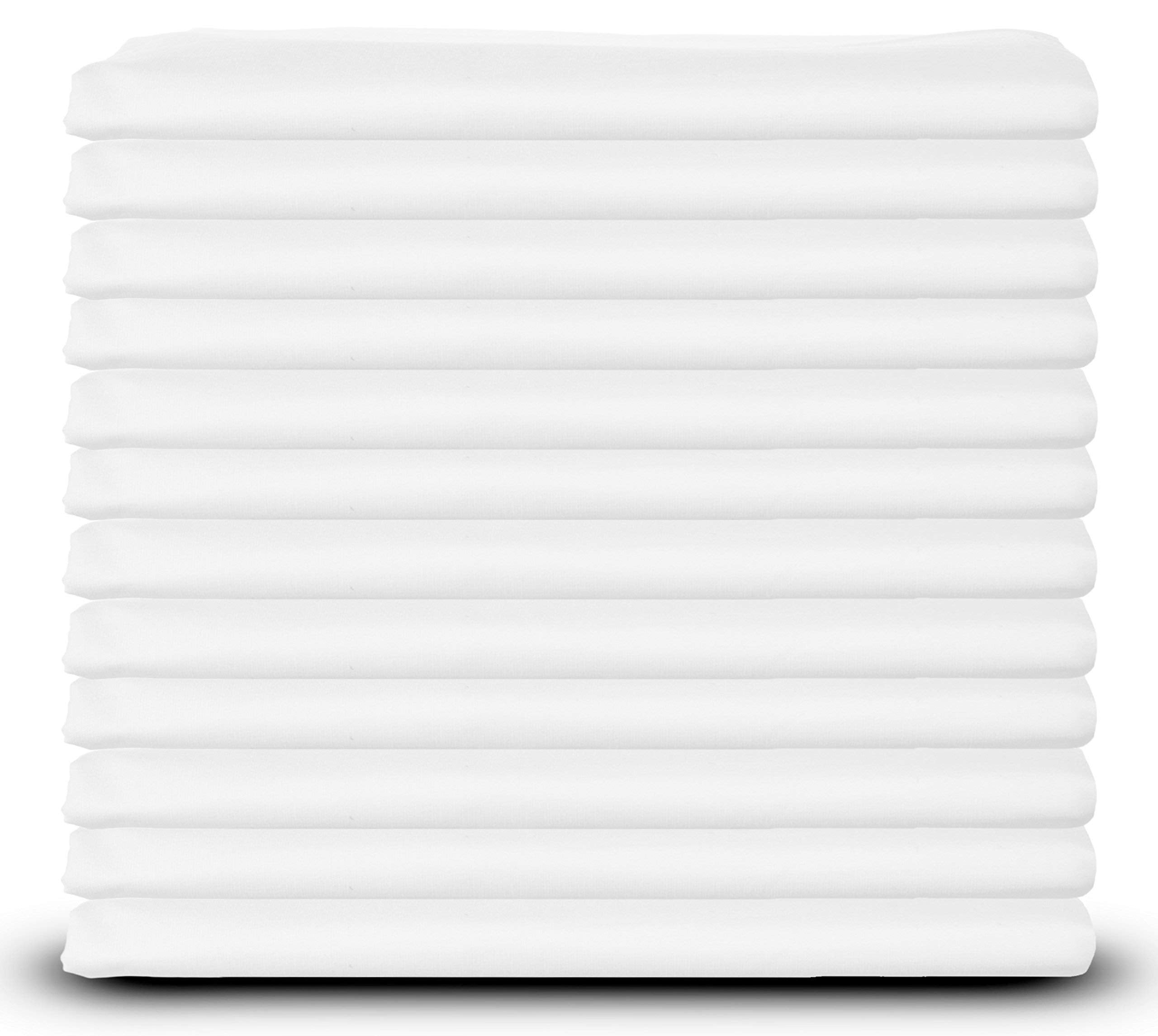 Standard White Pillowcases, T-180 Percale Hotel Linen - Like New