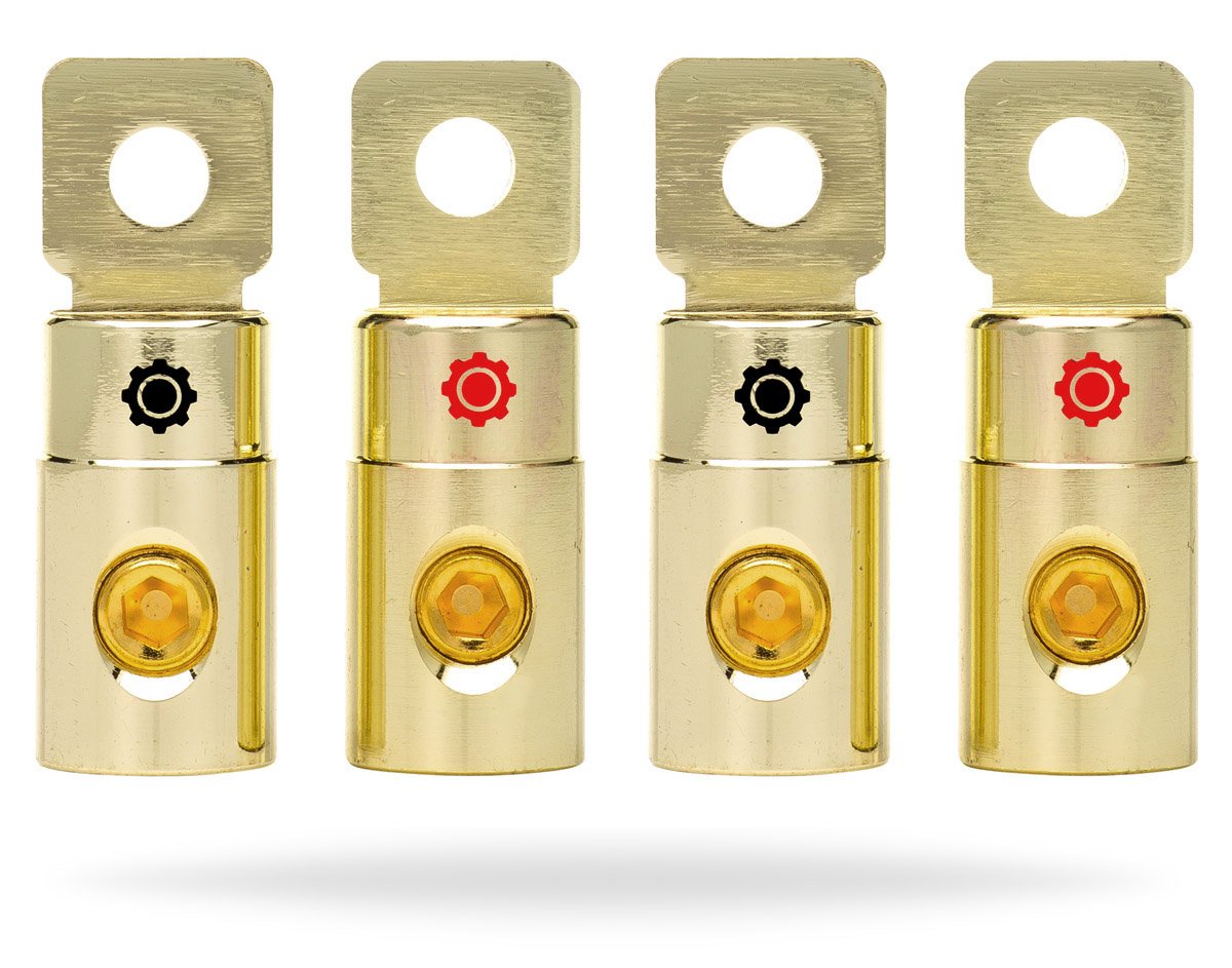 InstallGear Gold Ring Set Screw Battery Ring Terminals - Acceptable