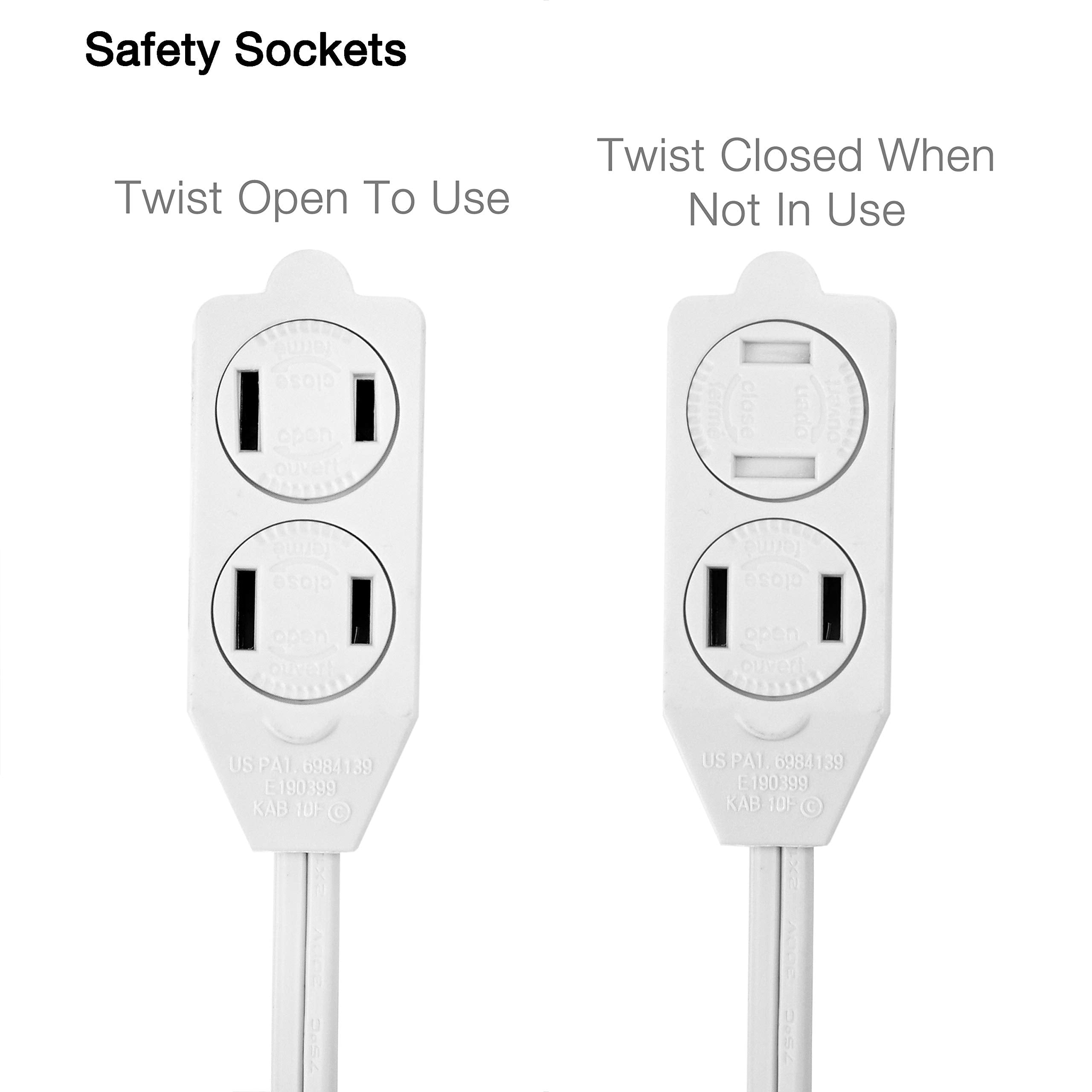 Electes 3 Outlet Extension Cord with Hand/Foot Switch and Light Indicator with Safety Twist-Lock, 16/2, White, UL Listed (3 Pack)� - Very Good
