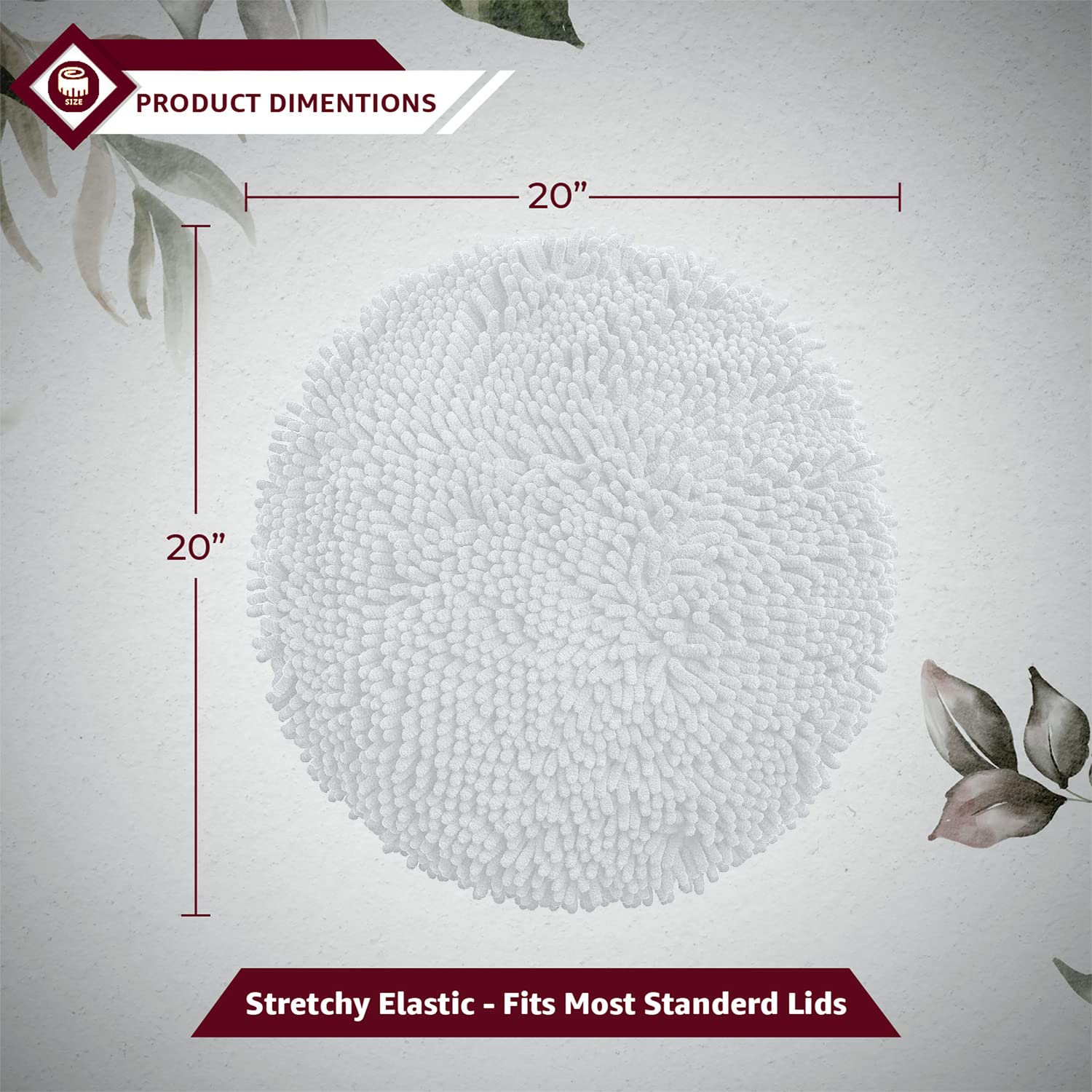 LuxUrux Toilet Lid Cover, Extra-Soft Plush Seat Cloud Washable Shaggy Microfiber Standard Toilet Lid Covers for Bathroom Machine Wash & Dry. - Like New