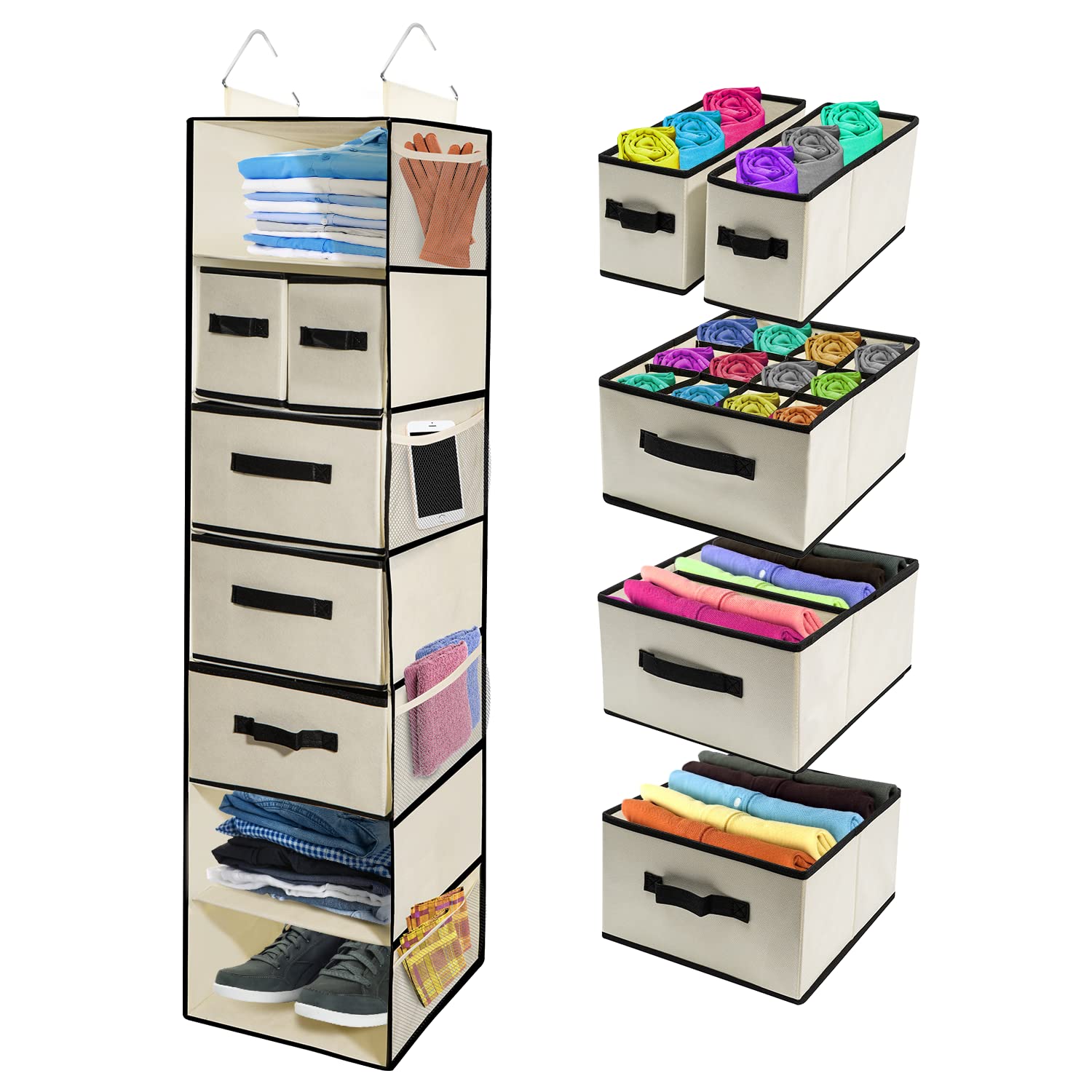 Tidy Zebra Best Hanging Shelf Closet Organizer, Dorm Room Essentials, College Essentials for Dorm Room, Closet Organizers and Storage Shelves - Like New