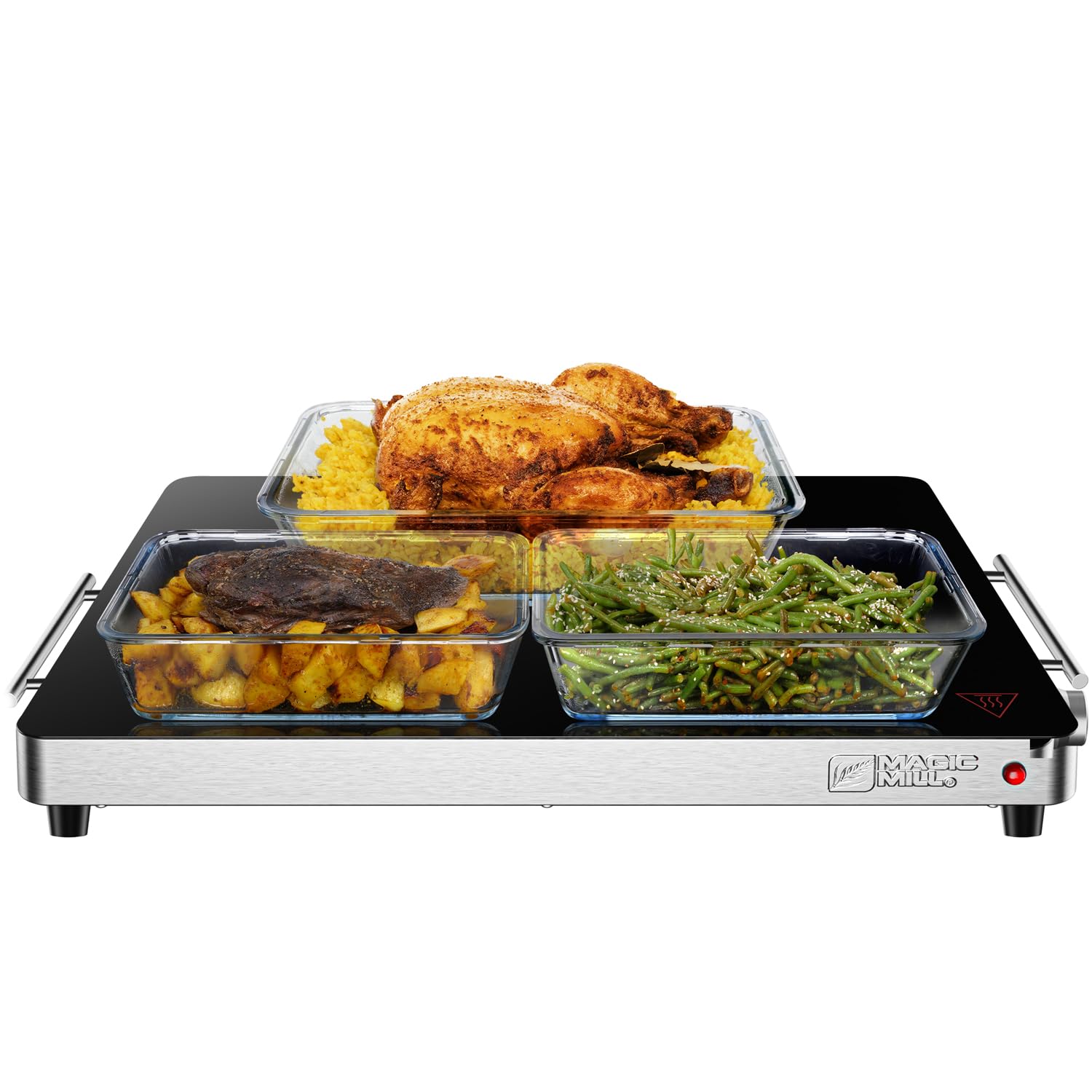 Magic Mill Extra Large Food Warmer for Parties | Electric Server Warming Tray, Hot Plate, with Adjustable Temperature Control, for Buffets, Restaurants, House Parties, Party Events (21" x 16") - Acceptable
