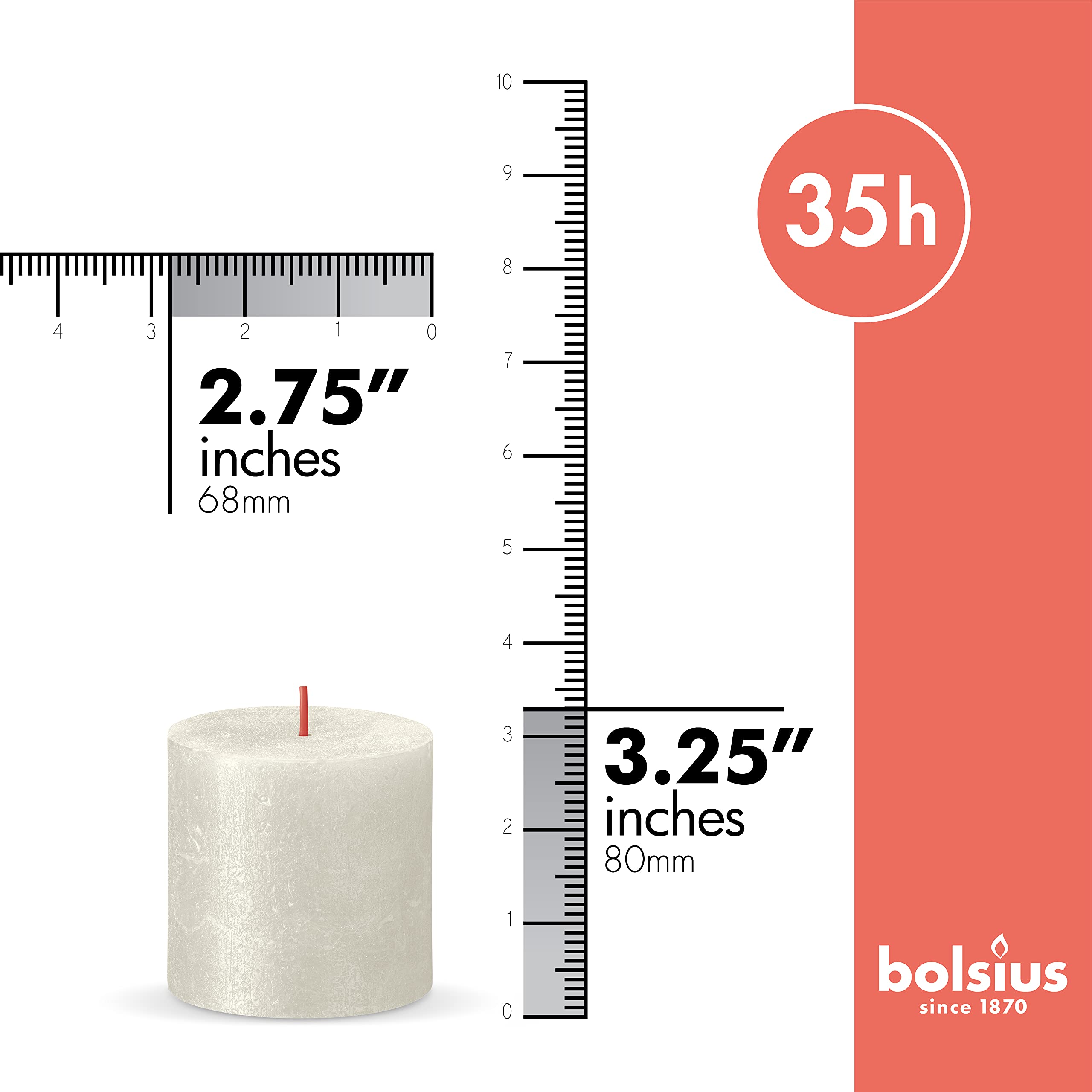 Bolsius Rustic Metallic Pillar Candles Luxury Decoration Sunset Shimmer Pillars - Good