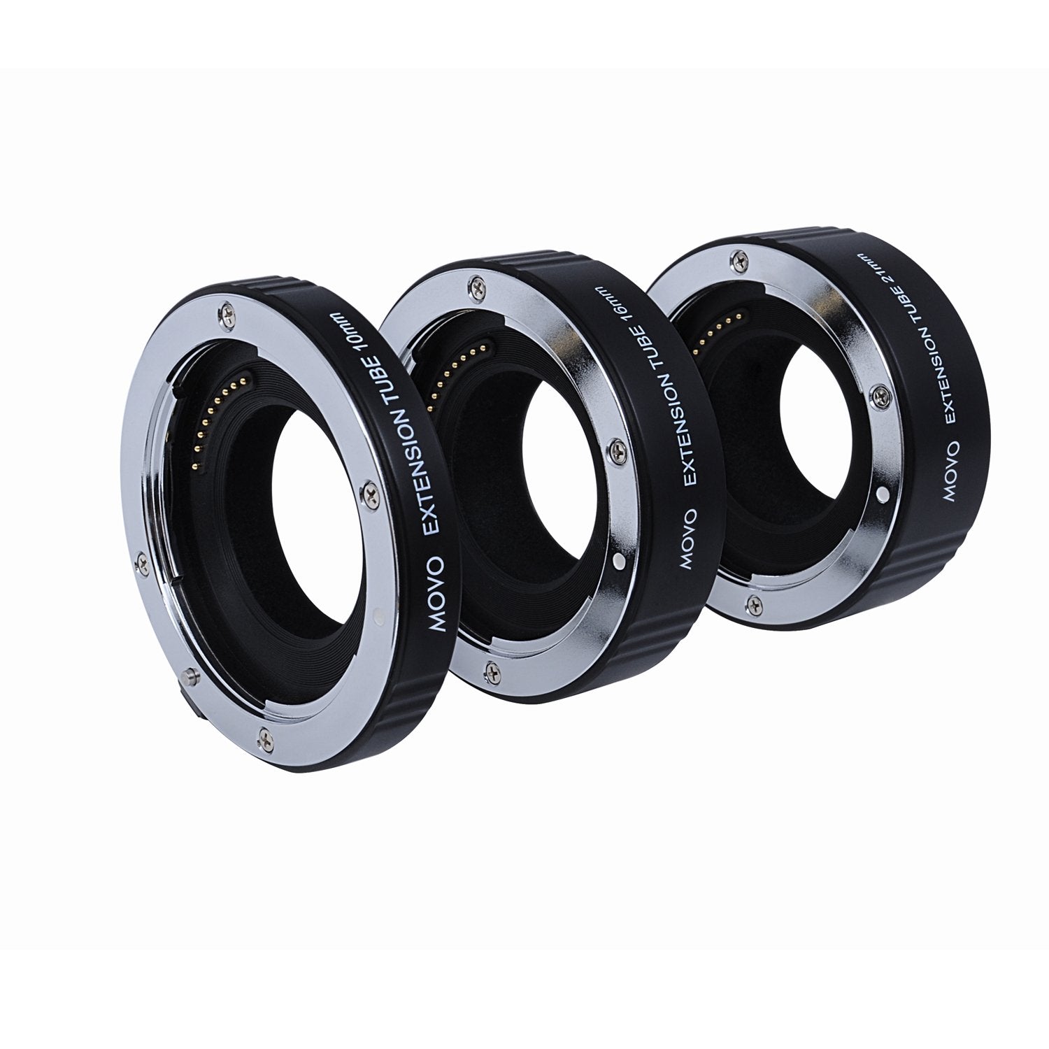Movo Photo AF Macro Extension Tube Set for Nikon 1 AW1, J1, J2, J3, JF, S1, S2, V1, V2, V3 Mirrorless Cameras with 10mm, 16mm and 21mm Tubes (Metal Mount) - Like New