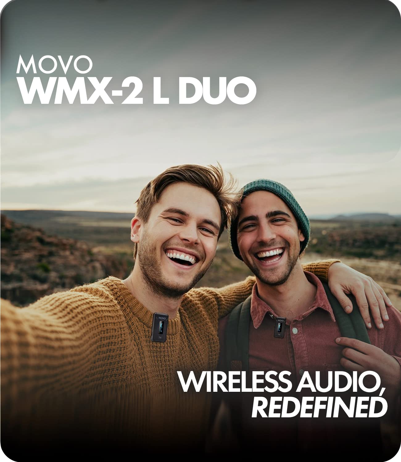 Movo WMX-2-L-DUO Wireless Microphone for iPhone with Charging Case, Lightning Connector, 328ft Range, 7hr Battery Life - Good
