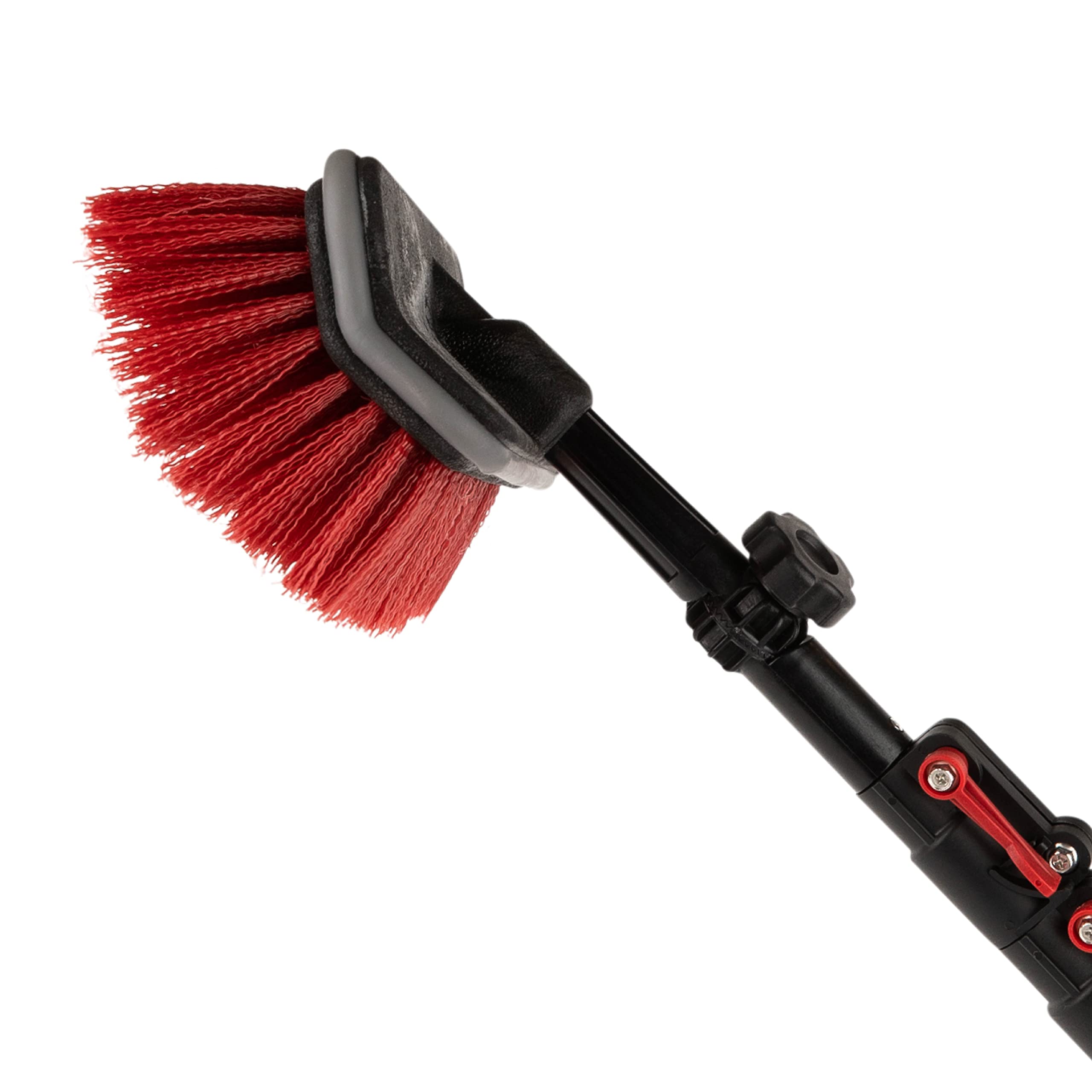 Miloo Hard Bristle Deck Brush and Bi-Level Scrub Brush Extension Pole Attachment (11 Inches) Long Hand Scrub Brush for Deck, House Vinyl Siding, Brick, Concrete, Wood Panels (Pole Not Included) - Like New