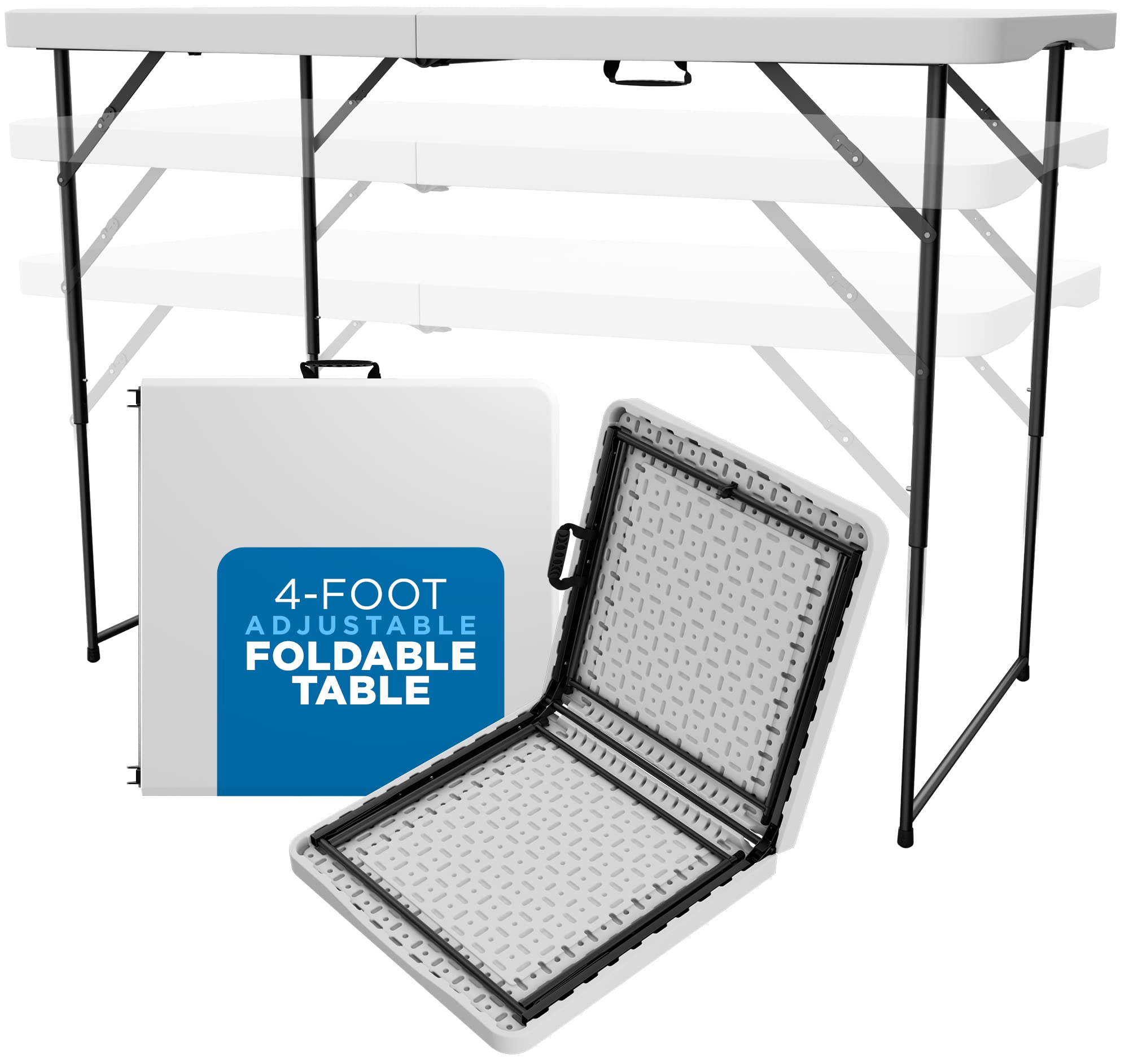 Sorfey Portable Folding Table 8-Foot X 30 inch, White Plastic - Very Good
