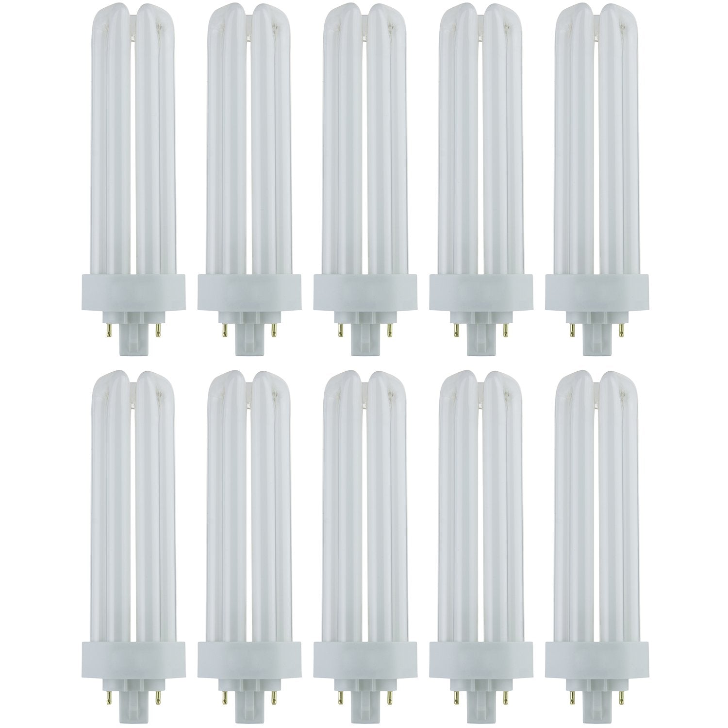 10 Pack Sunlite 42 Watt PLT 4-Pin Triple Tube, GX24Q-4 Base, Warm White - Very Good