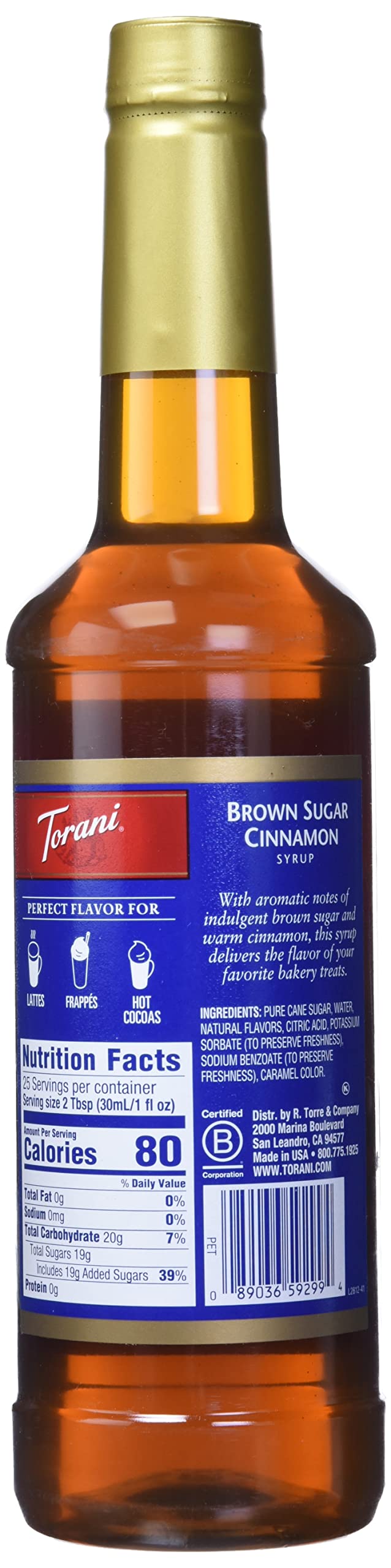 Torani Syrup, Brown Sugar Cinnamon, 25.4 Ounces (Pack of 1)