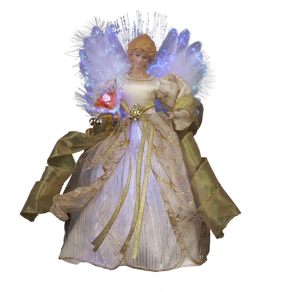Kurt Adler CUL Fiber Optic LED Angel Christmas Treetop Figurine - Like New
