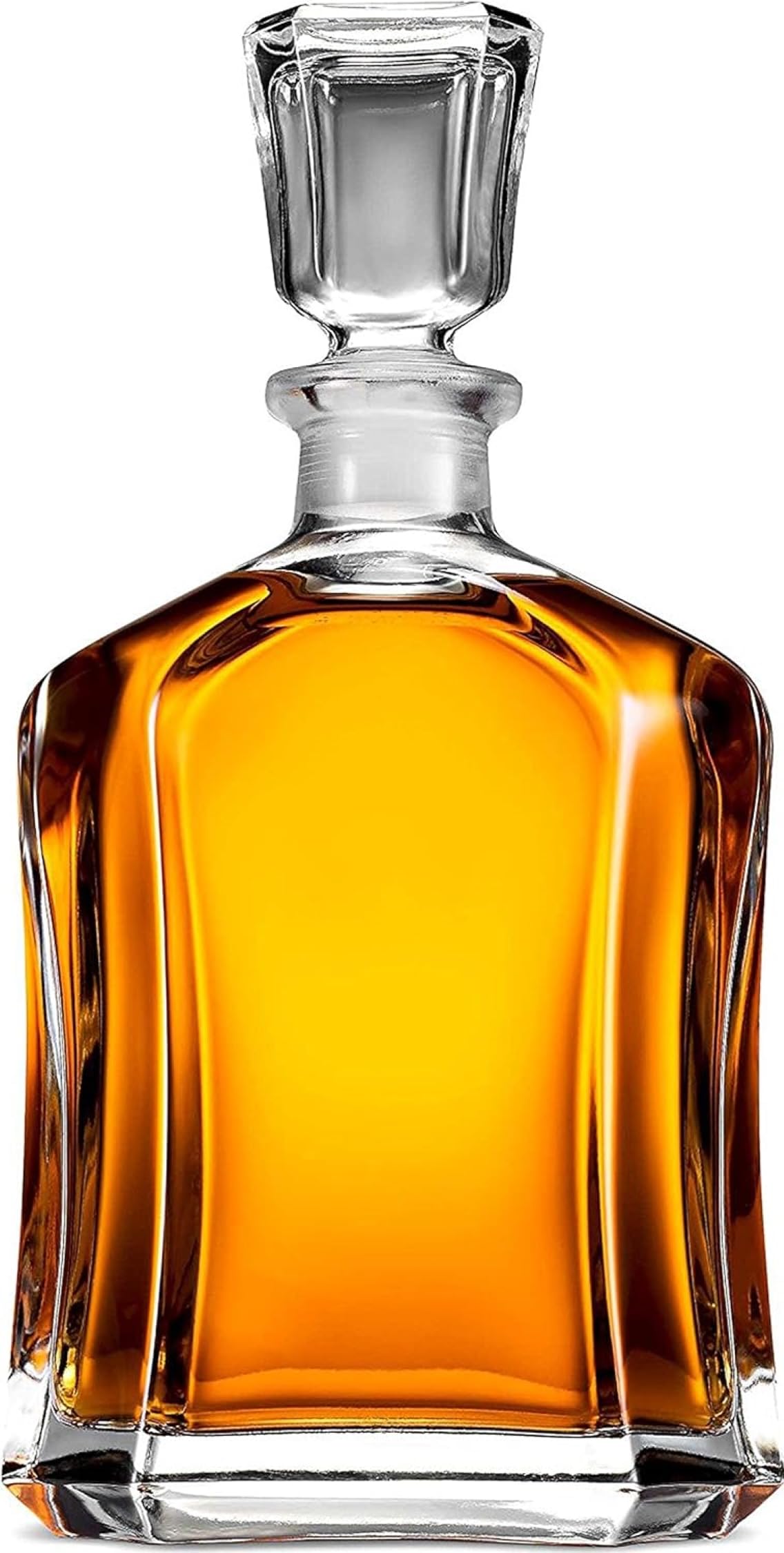 Bormioli Rocco Capitol Glass Decanter, Airtight Geometric Stopper, 23.75 oz Whiskey Decanter for Wine, Bourbon, Brandy, Liquor, Juice, Made in Italy. - Like New