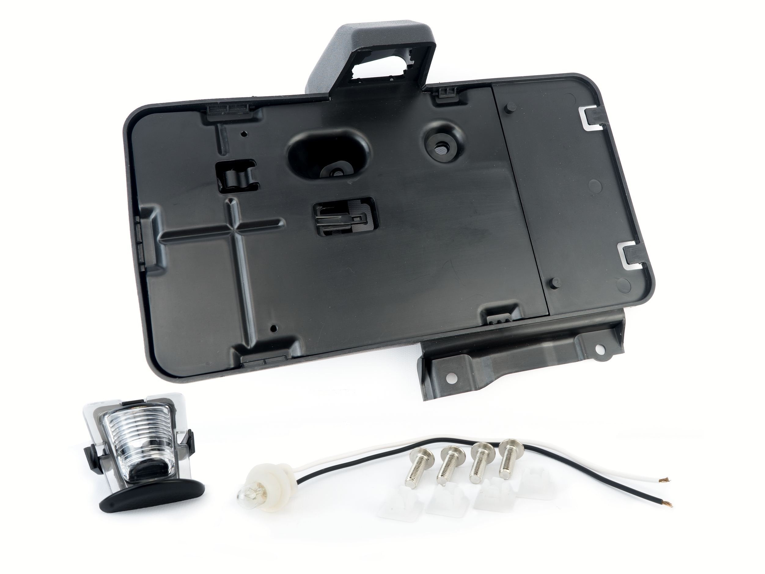 License Plate Tag Bracket with Light - Compatible with Jeep Wrangler Including Years 2009, 2010, 2011, 2012, 2013, 2014 - Replaces 68064720AA - Rear Plate Holder Frame - Very Good